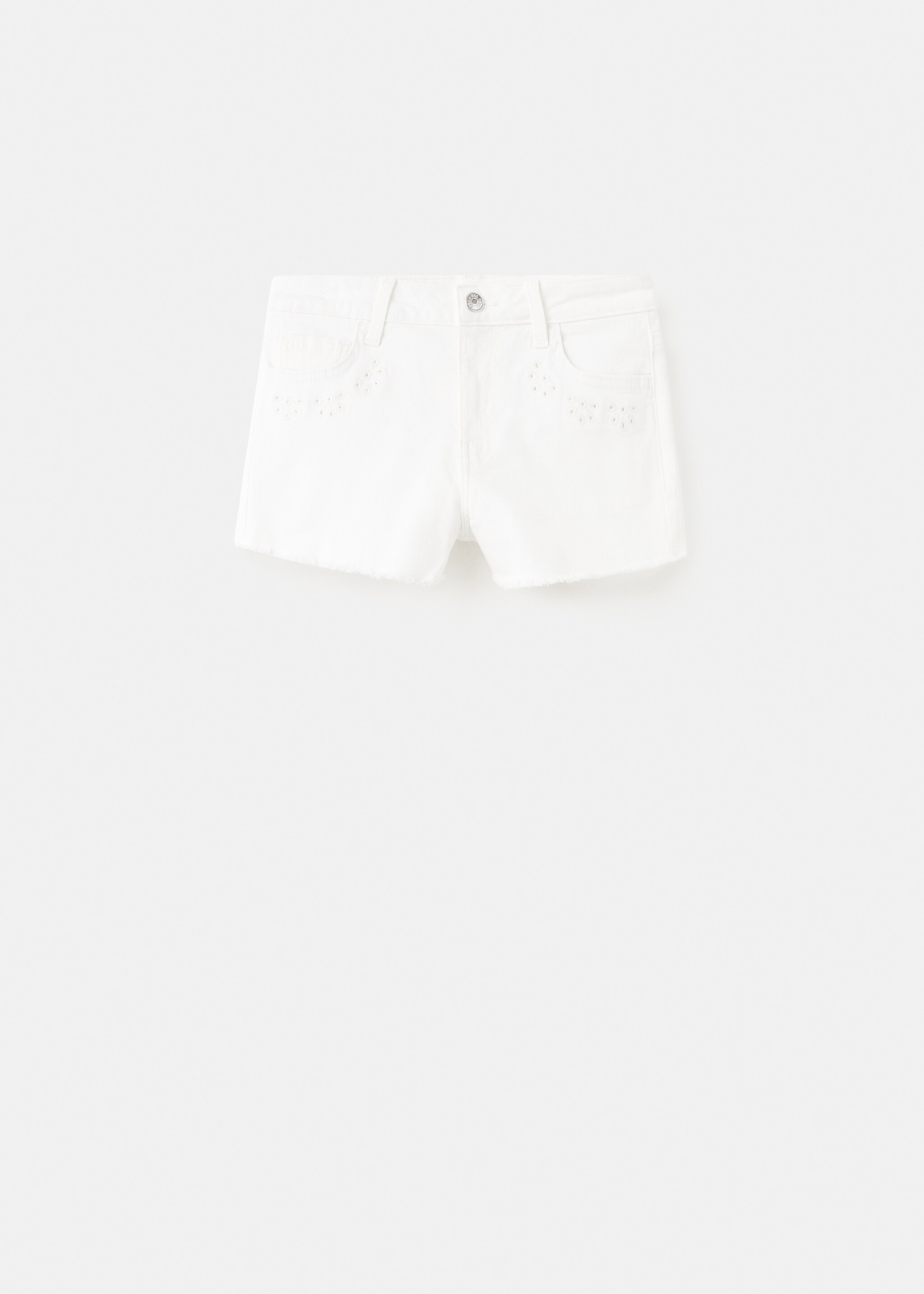 Embroidered detail shorts - Article without model, White. Ref: 27087794-00.