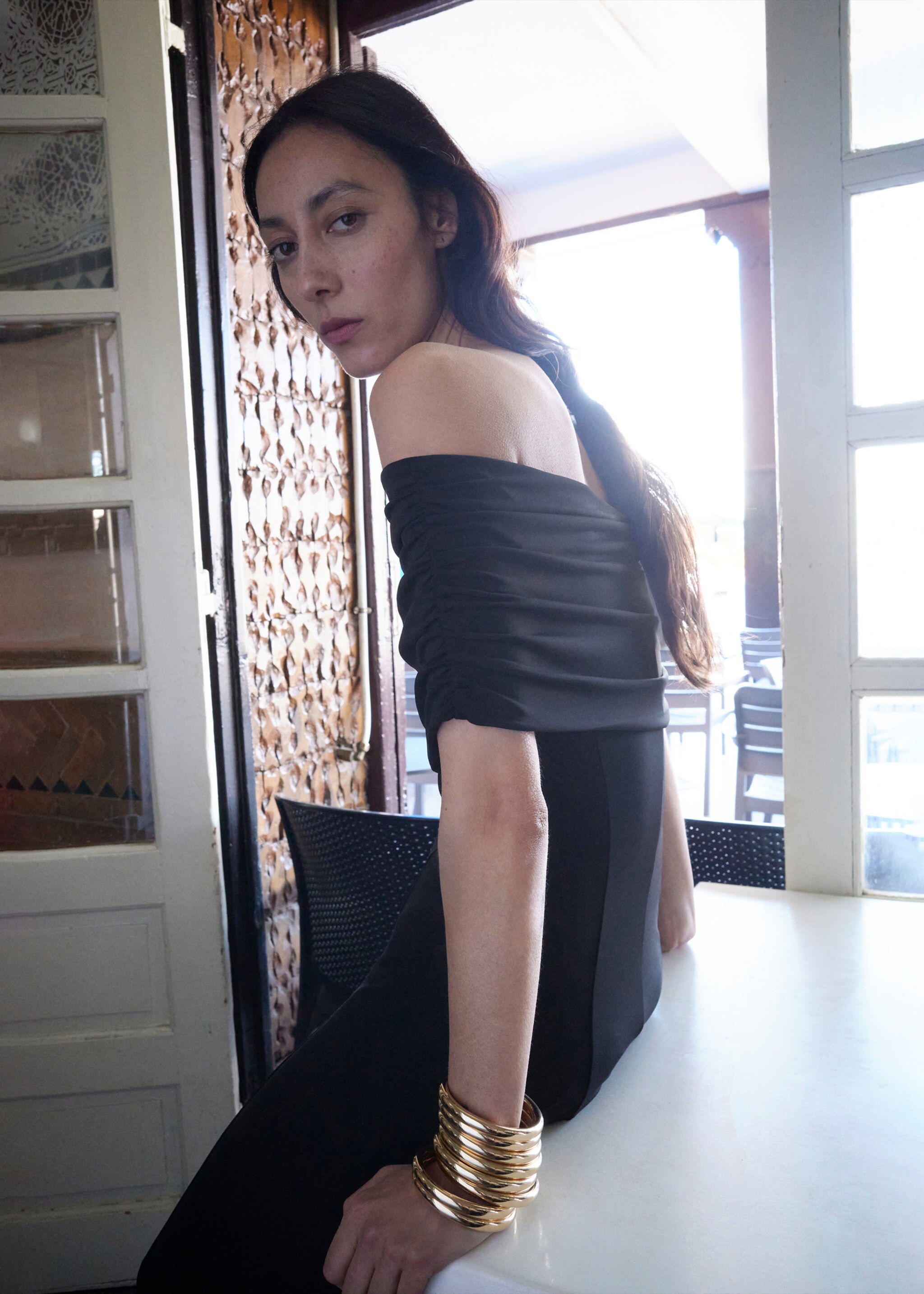 Robe évasée bustier - Plan moyen, Noir. Ref: 27087800-00.