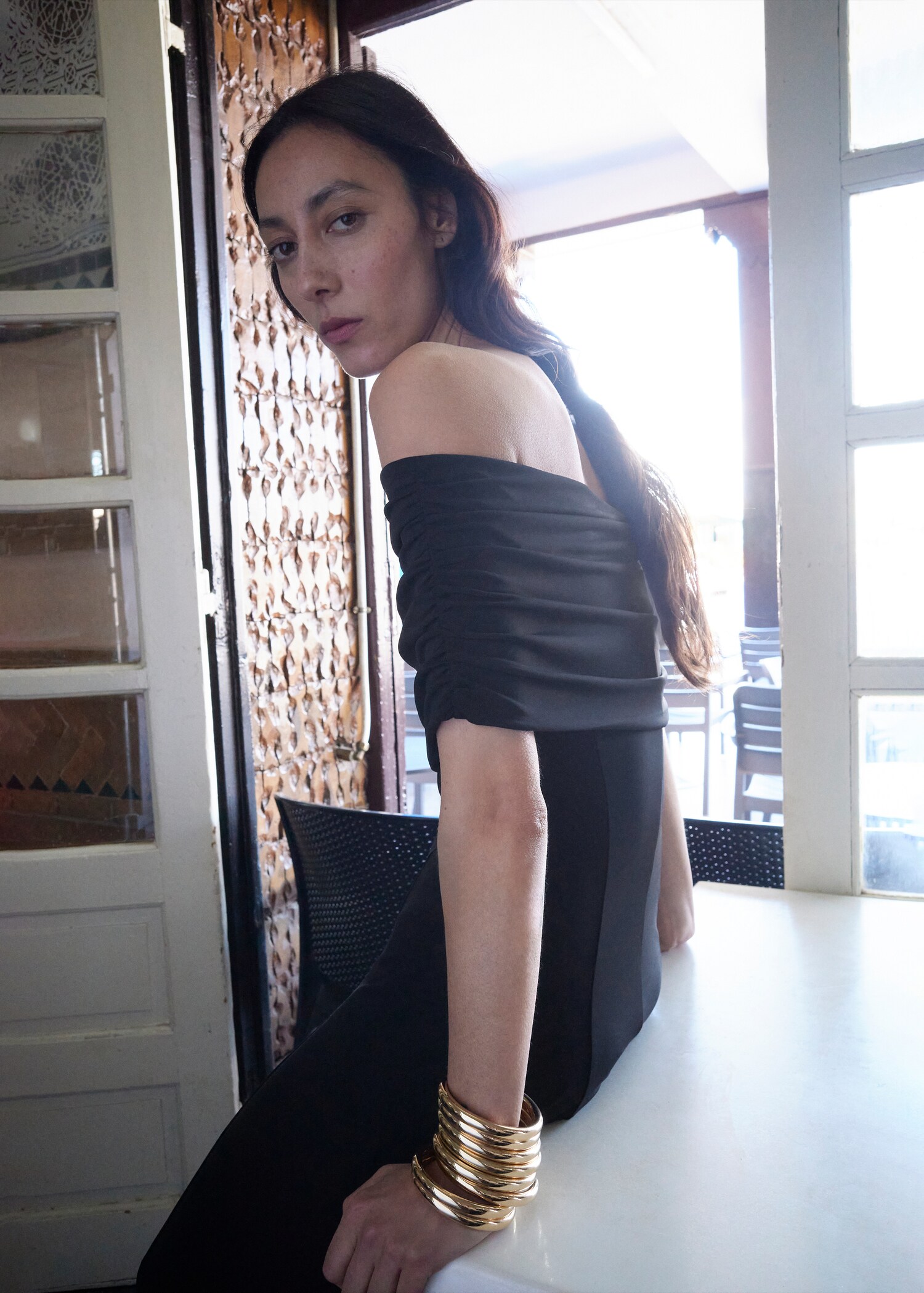 Robe évasée bustier - Plan moyen