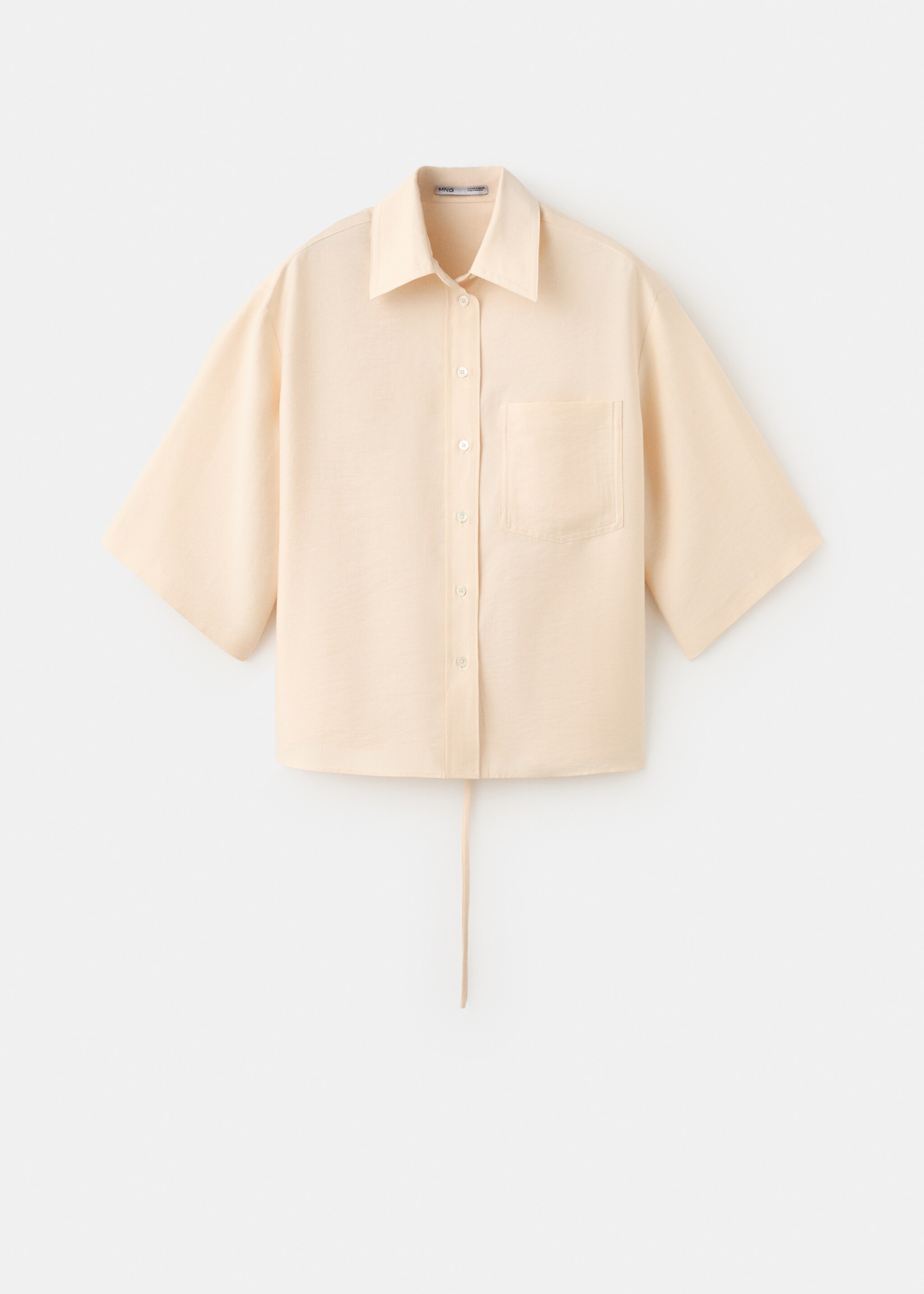 Lyocell overshirt with pocket - Article without model, Ecru. Ref: 27087801-00.