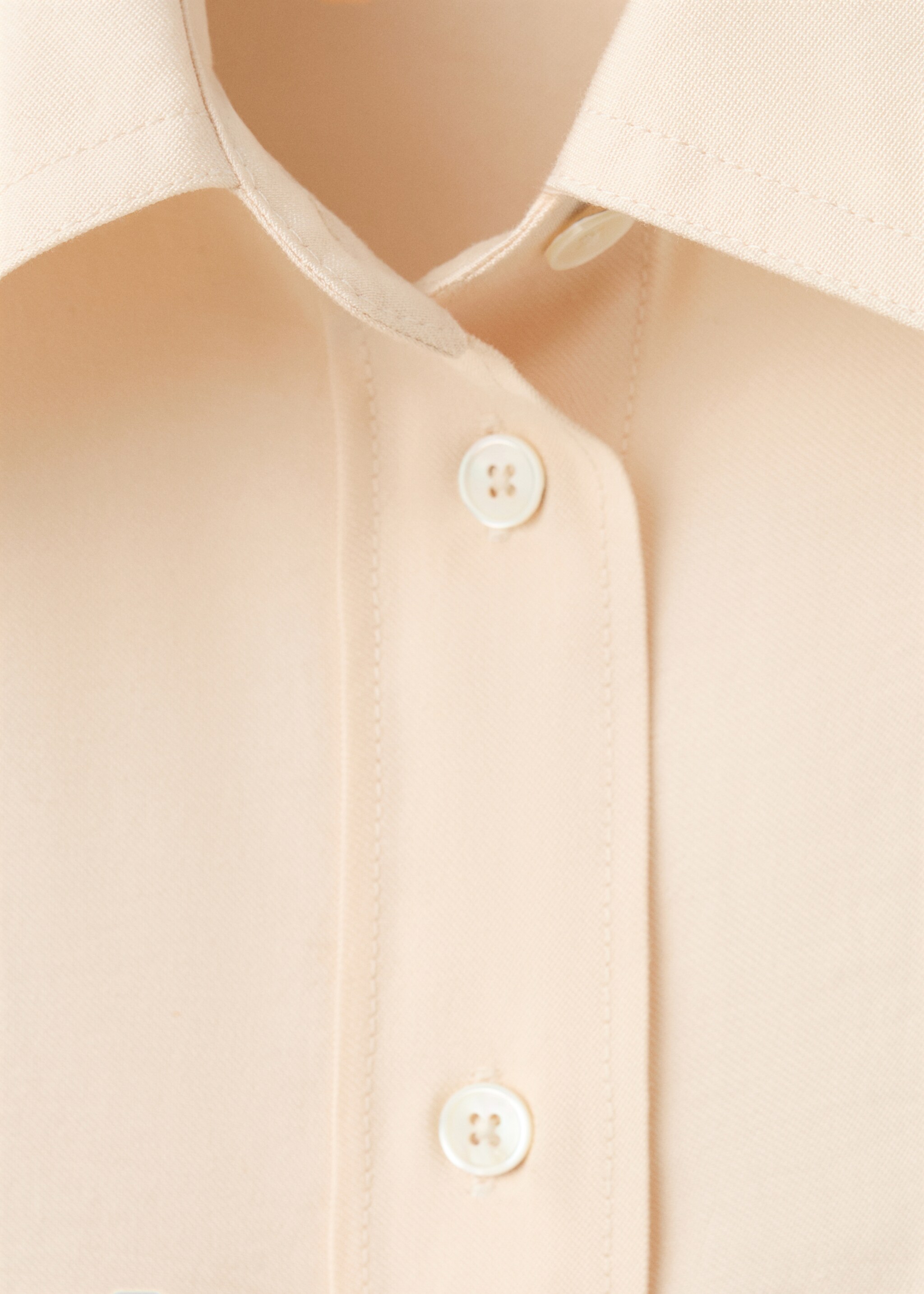 Lyocell overshirt with pocket - Details of the article 8, Ecru. Ref: 27087801-00.