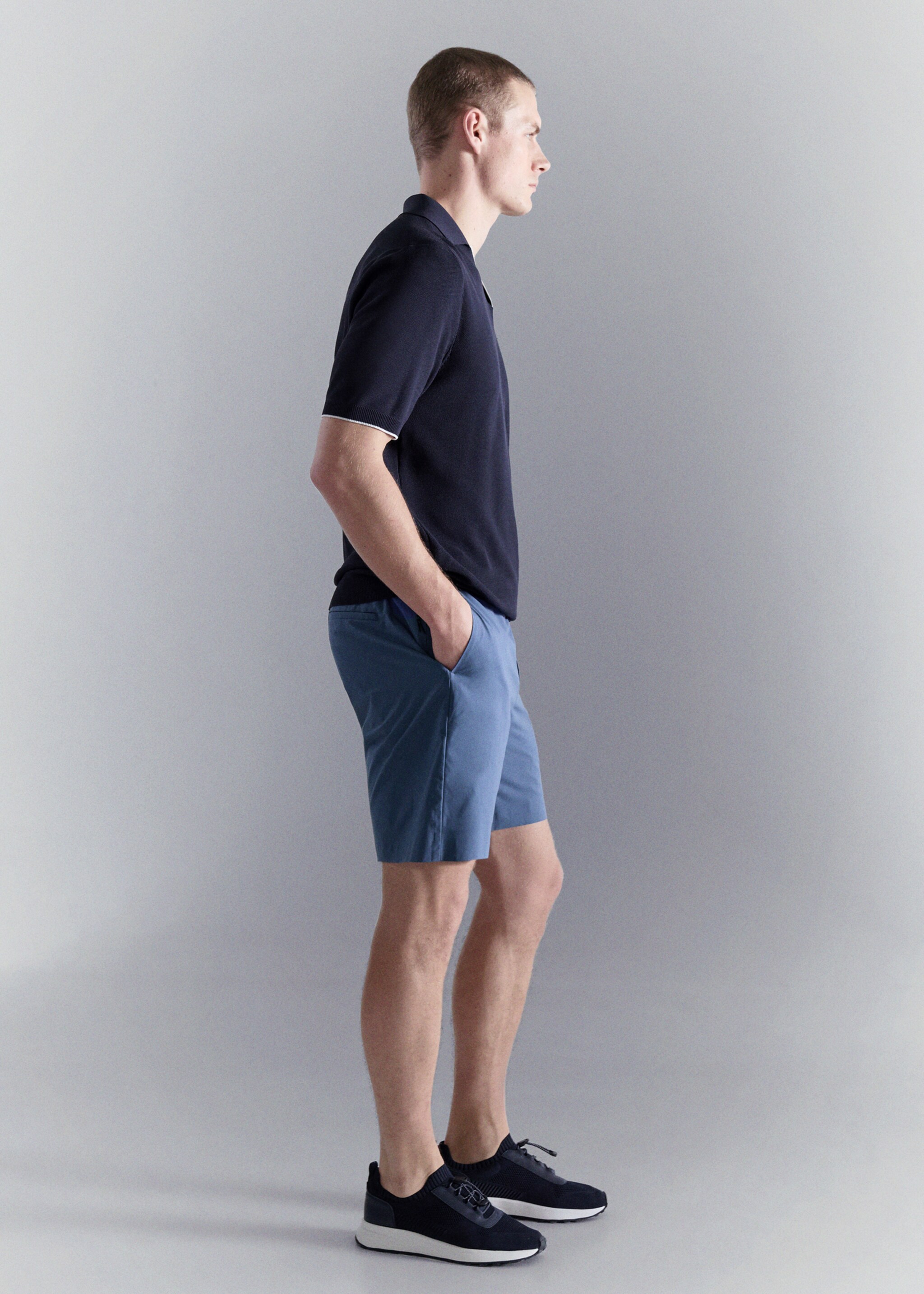 Bermudy comfort stretch water-repellent - Detail zboží 2, Výrazná modrá. Ref: 27087893-00.