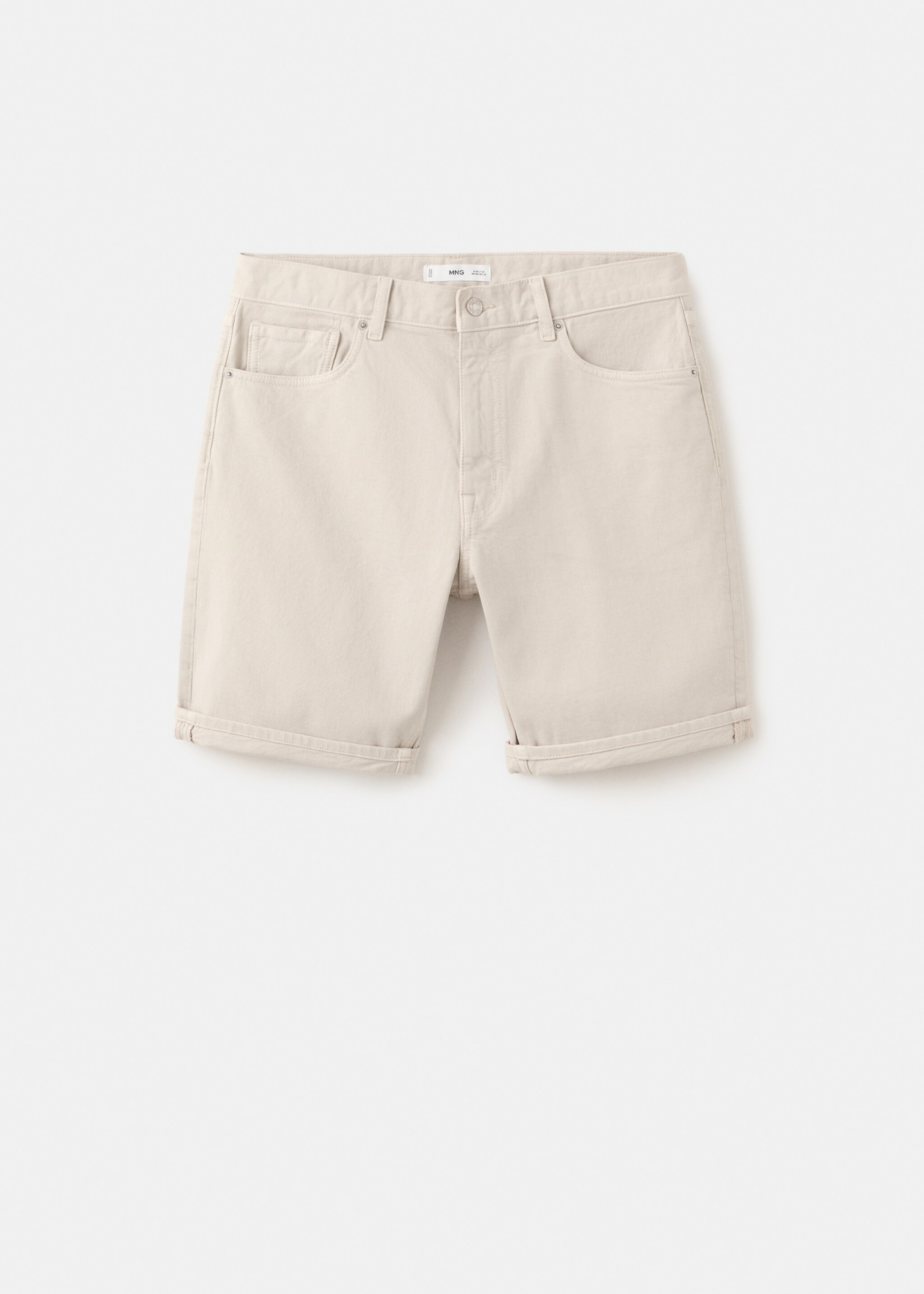 Бермуды из денима slim fit - Изделие без модели, Бежевый. Ref: 27087894-00.