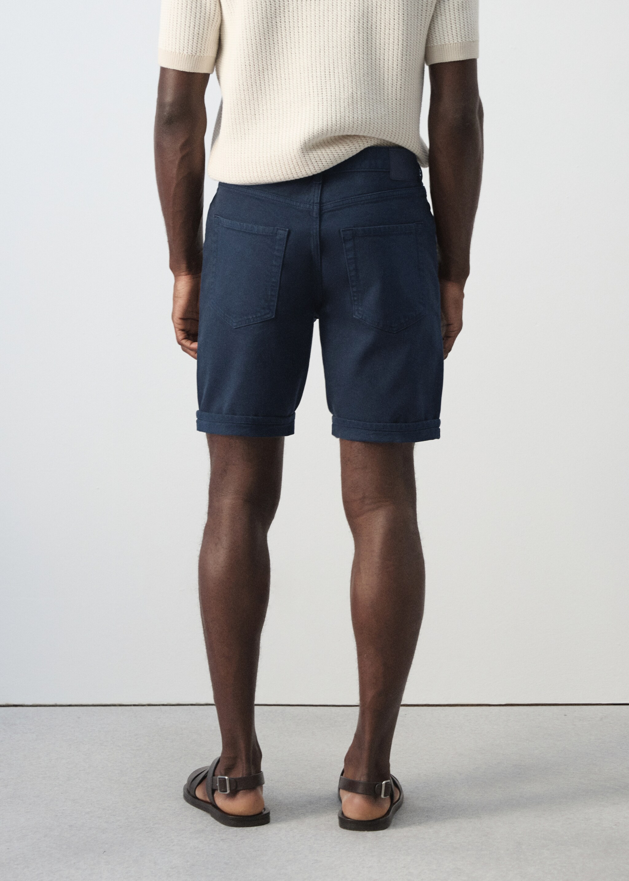 Bermudes texanes slim fit - Revers de l'article, Blau marí. Ref: 27087894-00.