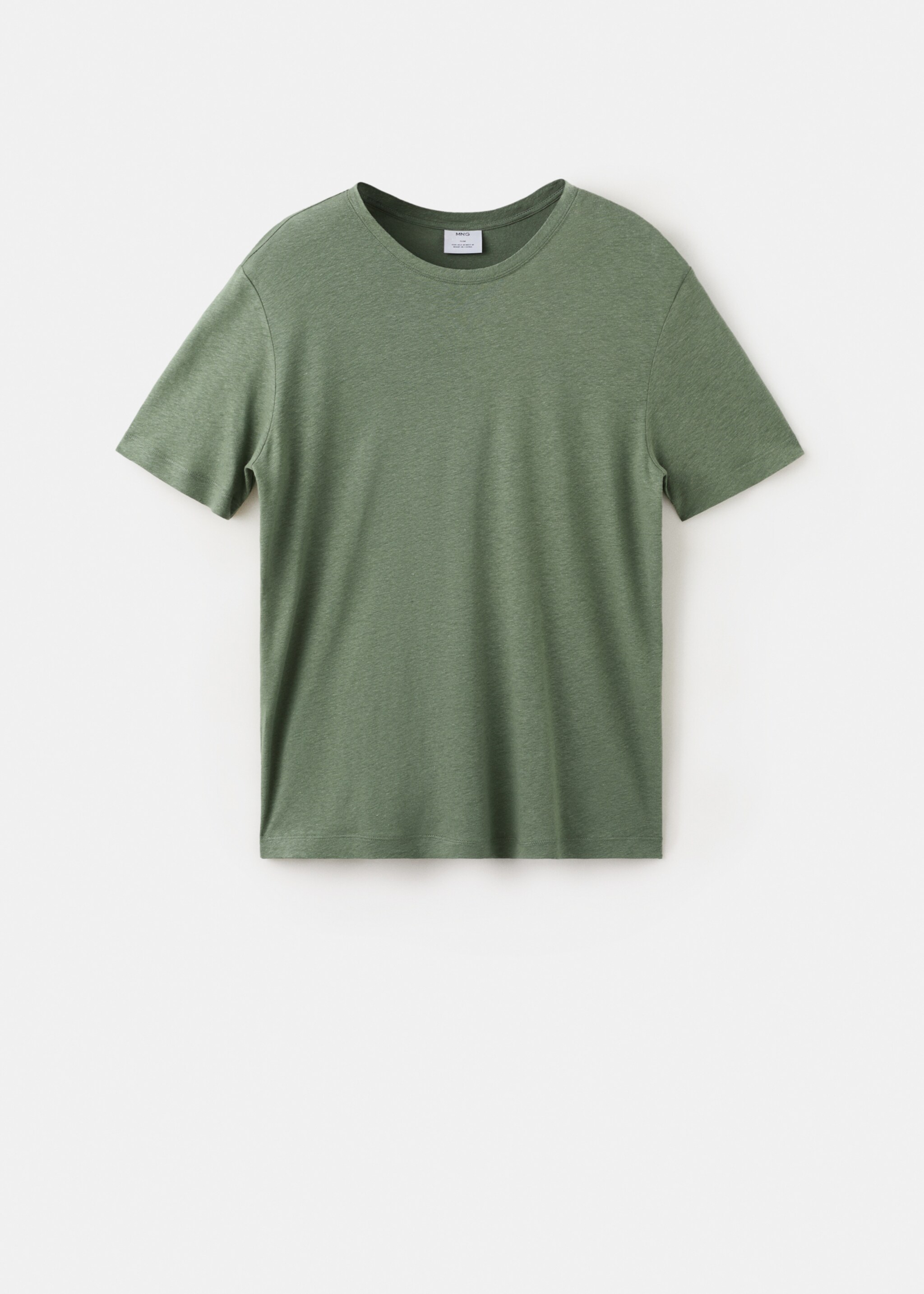 T-shirt lin slim-fit - Article sans modèle, Vert forêt. Ref: 27087895-00.