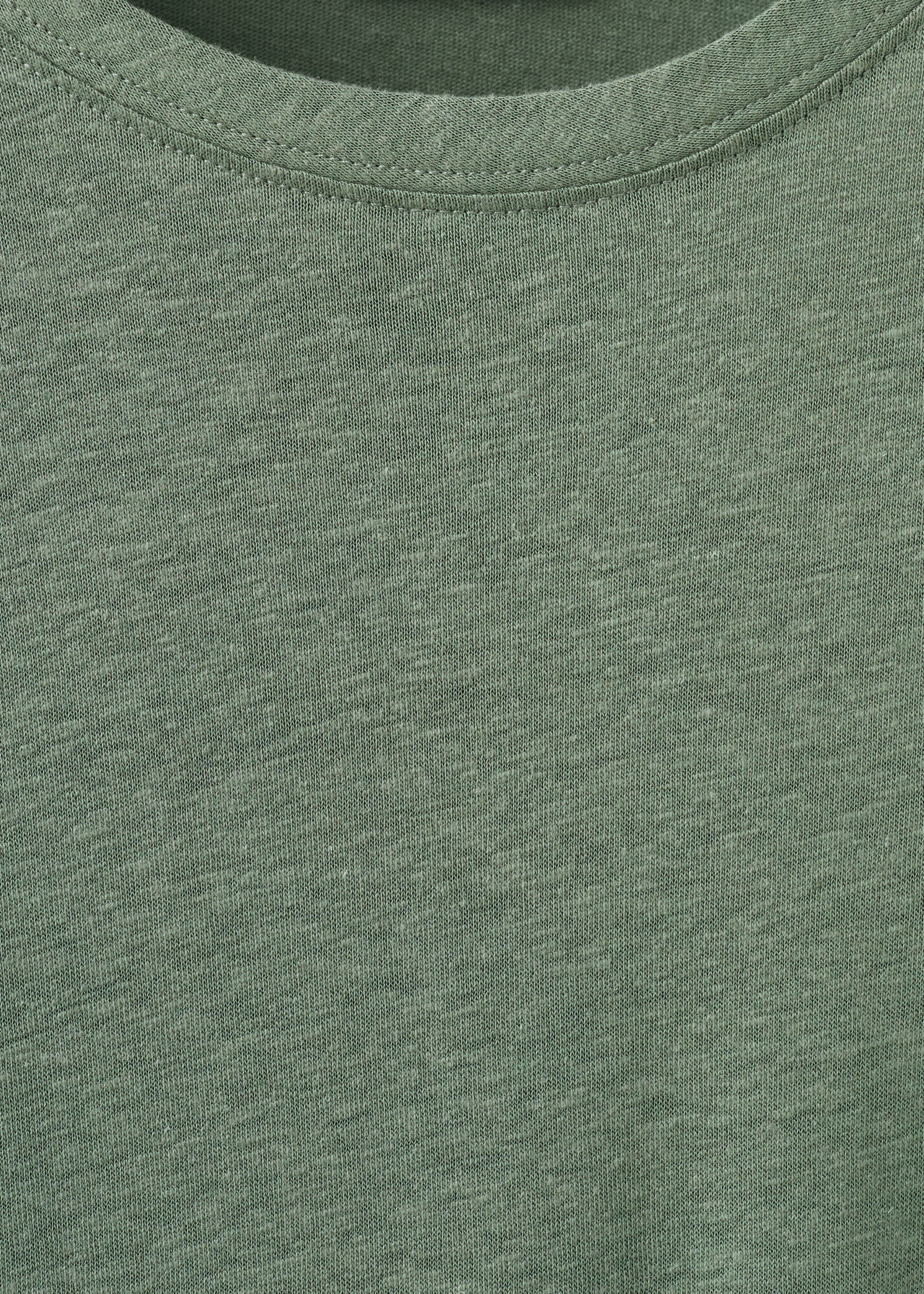 T-shirt lin slim-fit - Détail de l'article 0, Vert forêt. Ref: 27087895-00.