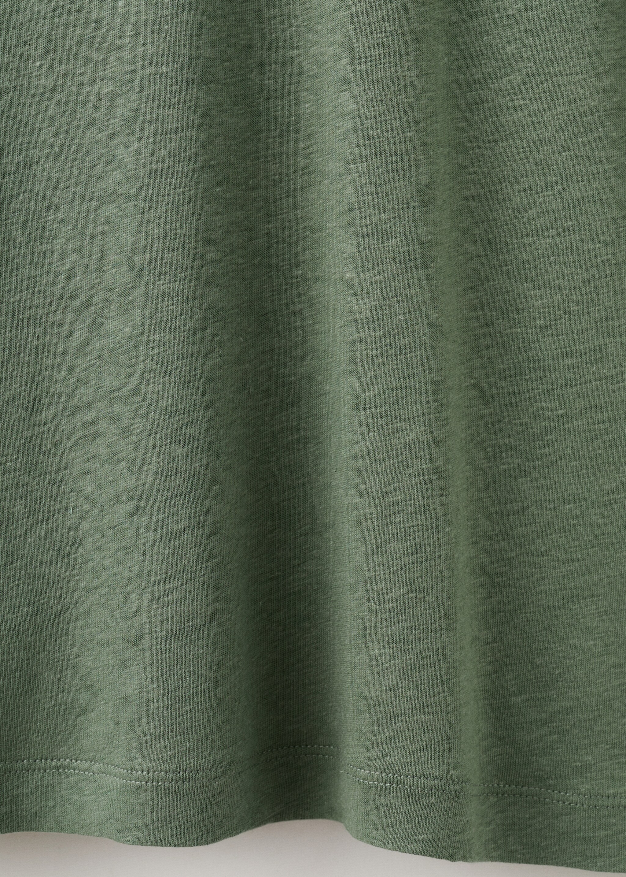 T-shirt lin slim-fit - Détail de l'article 8, Vert forêt. Ref: 27087895-00.