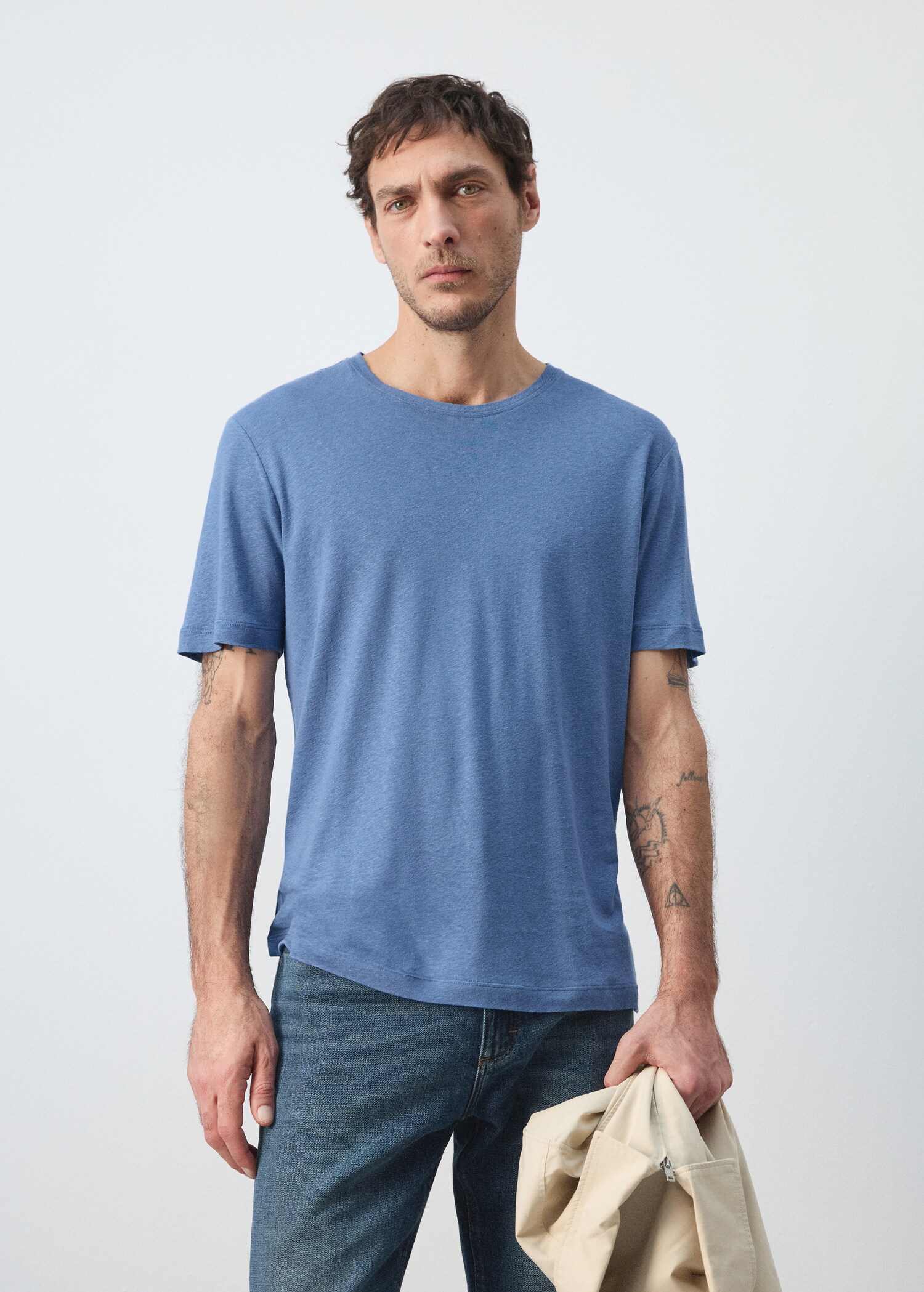 T-shirt lin slim-fit - Plan moyen