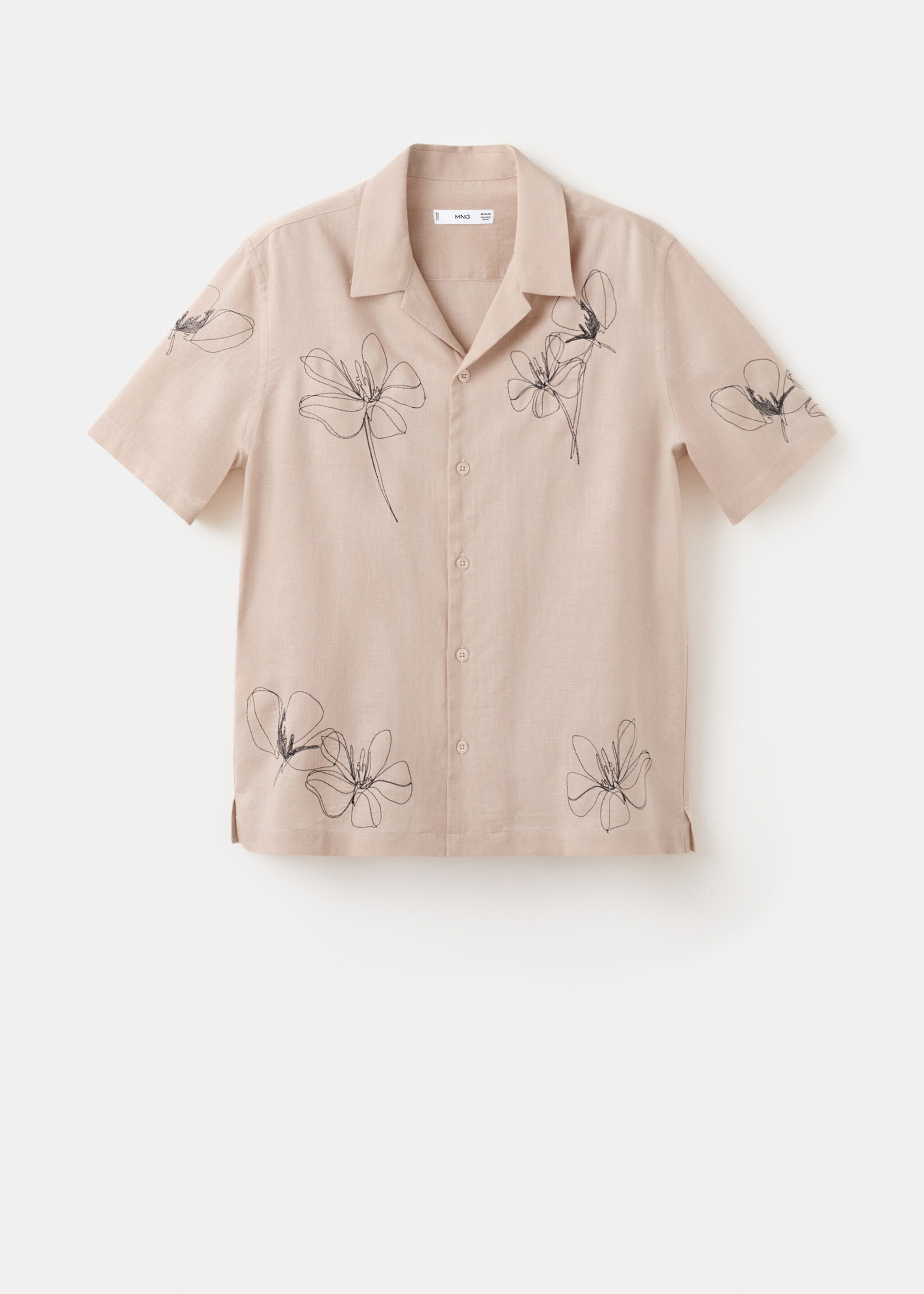 Gemustertes Regular-Fit-Hemd - Artikel ohne Model, Beige. Ref: 27087897-00.