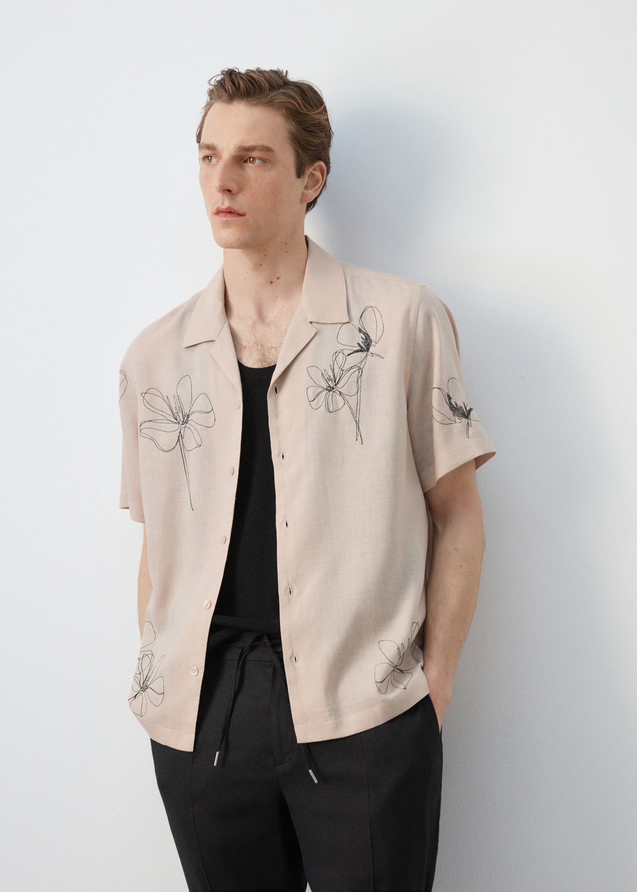 Gemustertes Regular-Fit-Hemd - Detail des Artikels 6, Beige. Ref: 27087897-00.