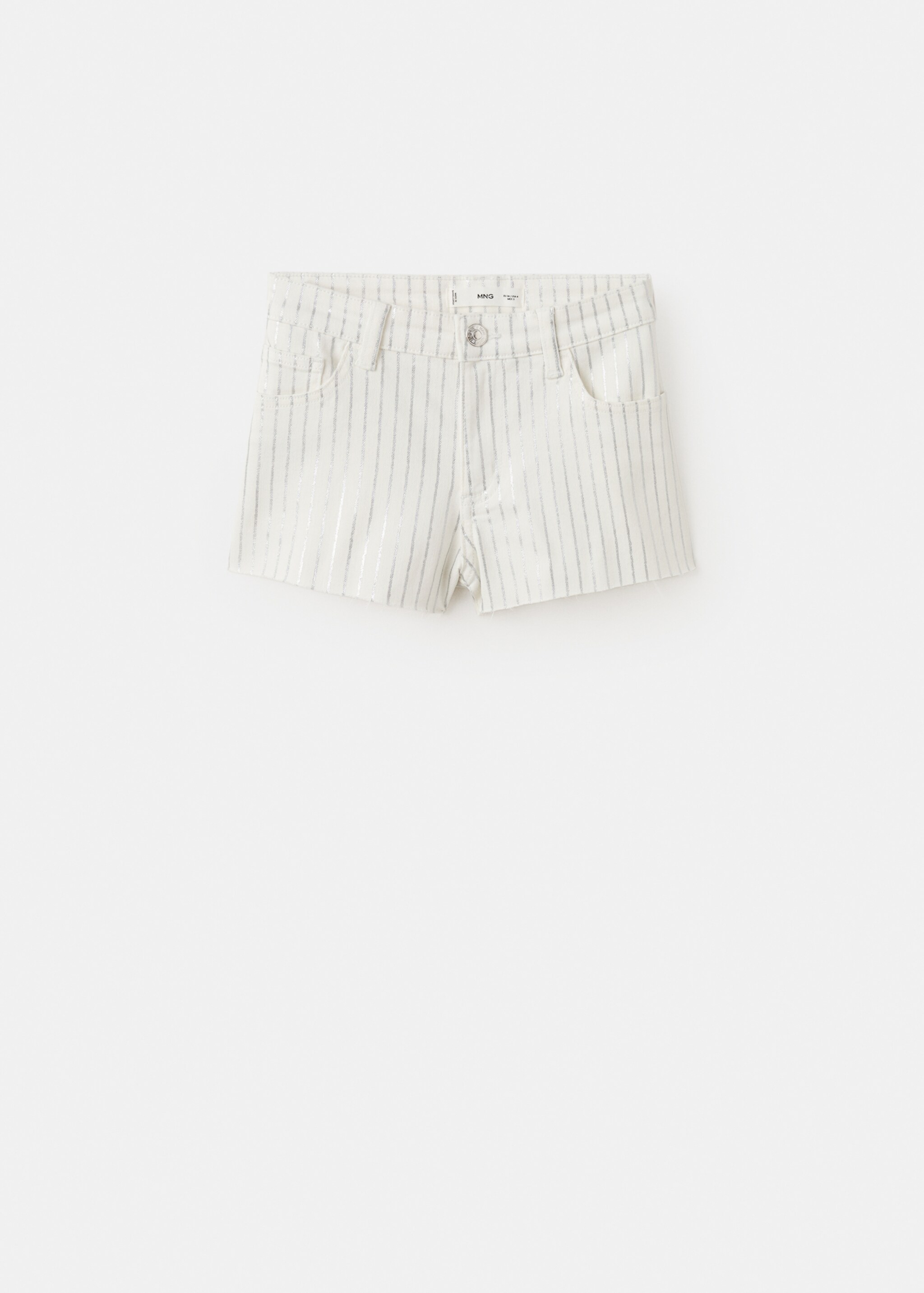 Striped denim shorts - Article without model, White. Ref: 27087898-00.