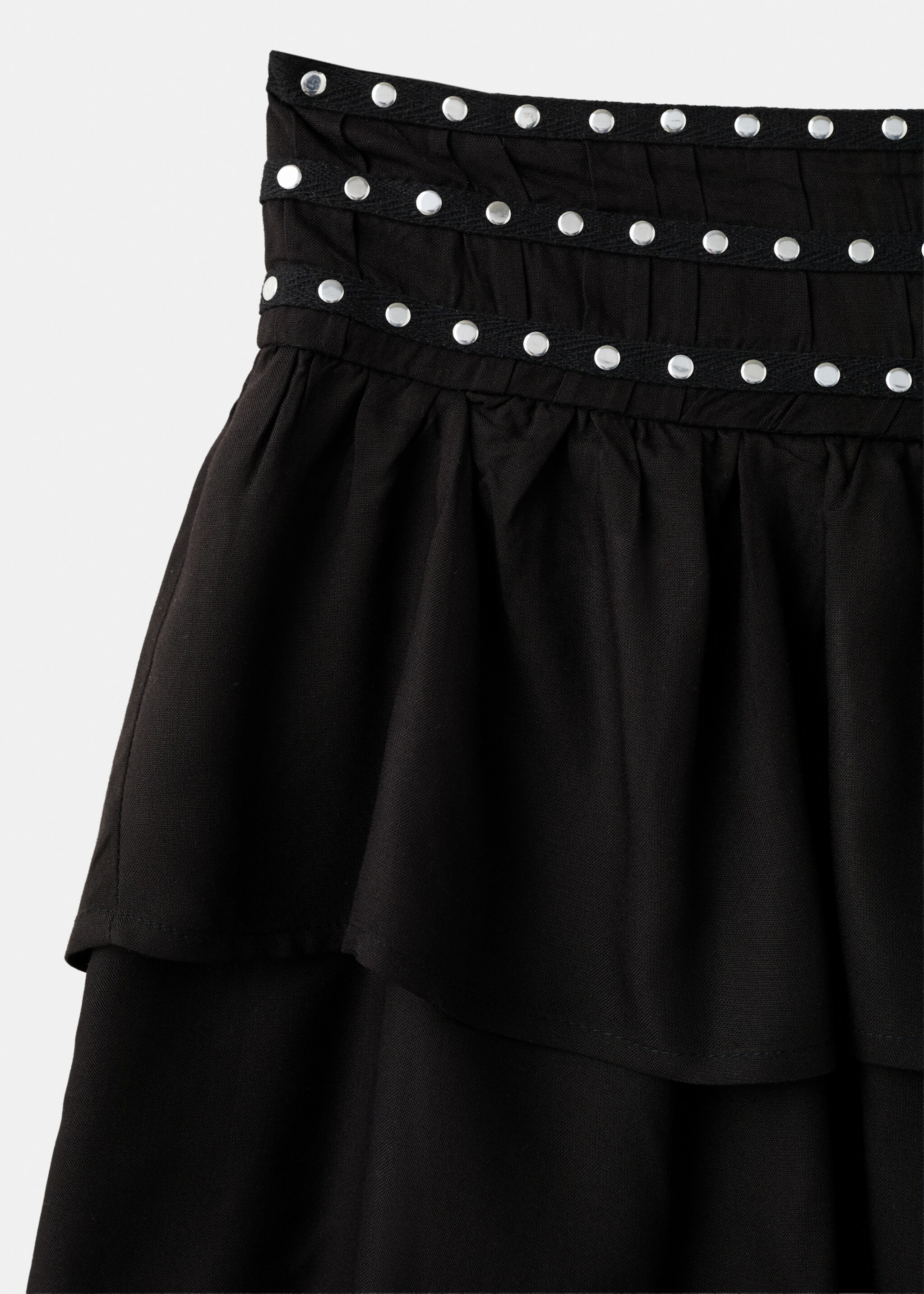 Studded short skirt - Details of the article 0, Black. Ref: 27087899-00.