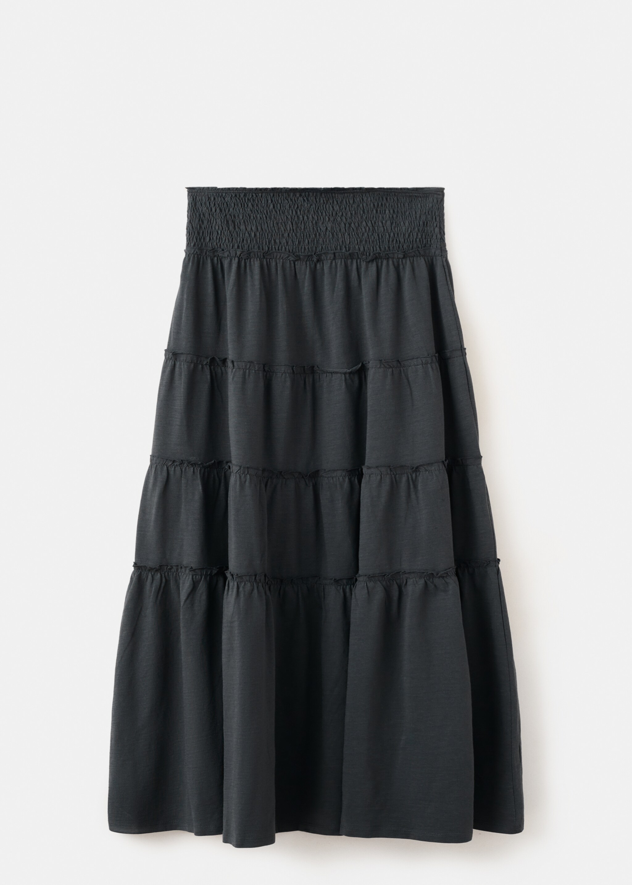 Ruffled flowed skirt - Article without model, Charcoal. Ref: 27087905-00.