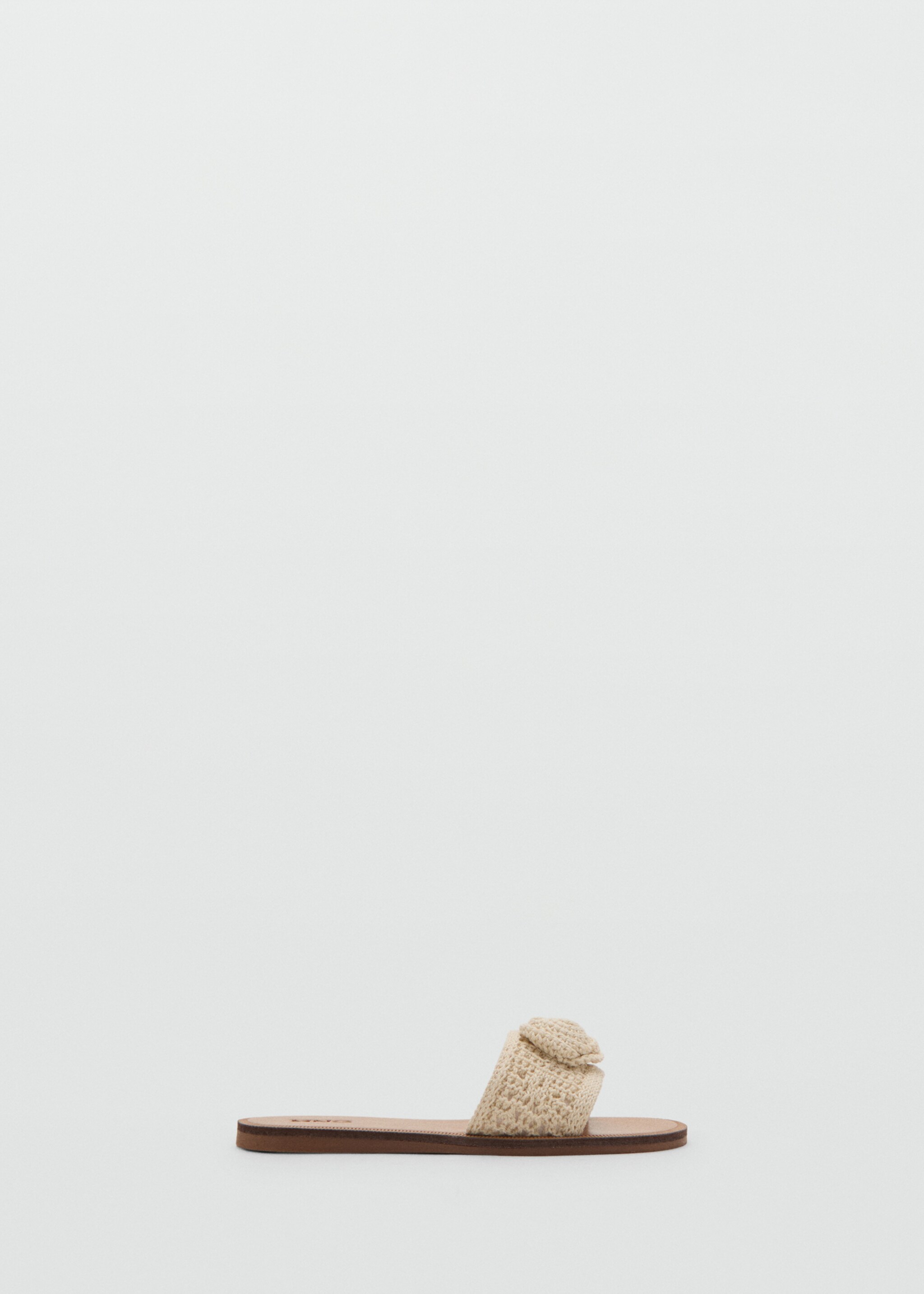 Sandale plate crochet - Article sans modèle, Blanc cassé. Ref: 27087906-00.