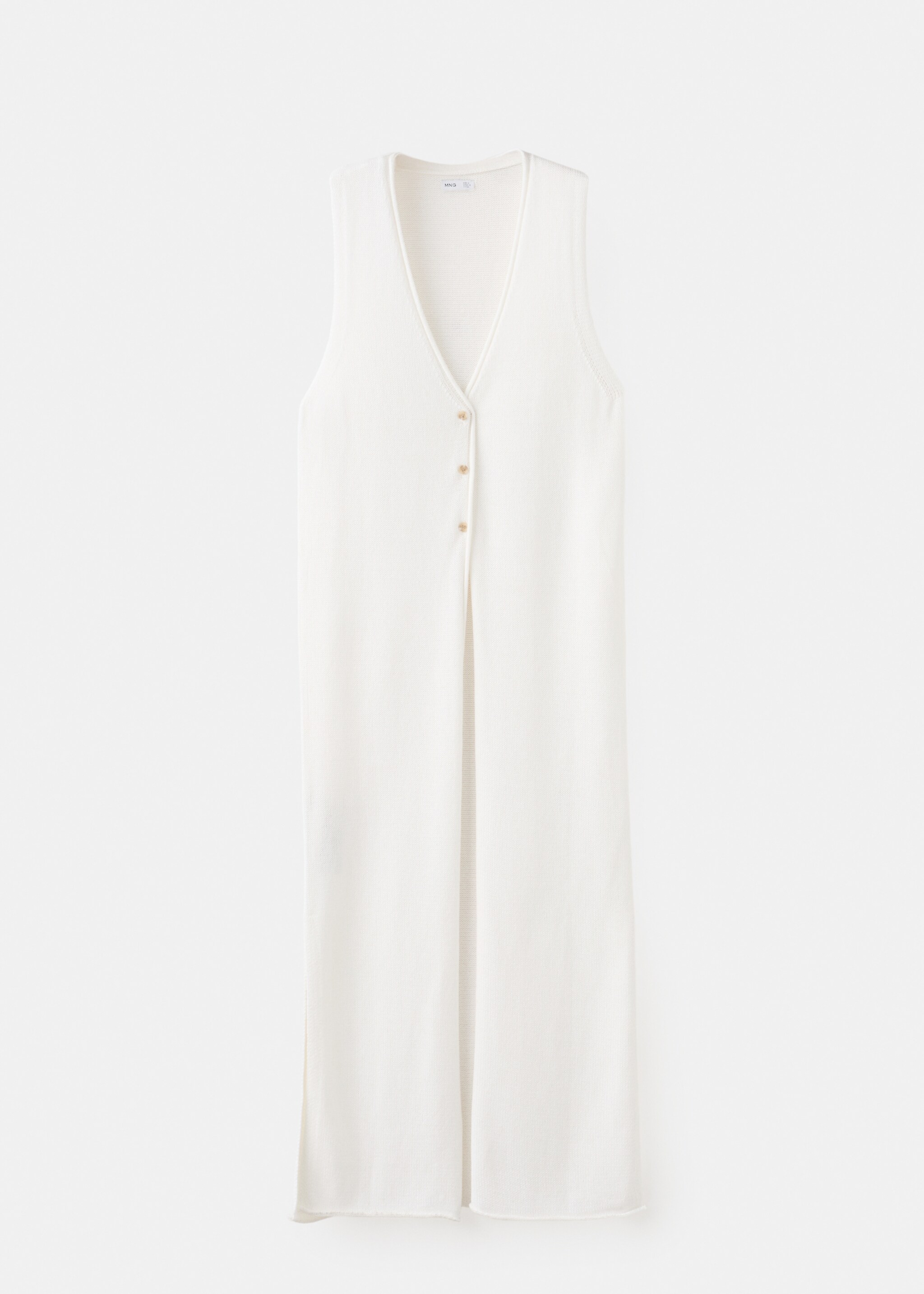 Knit long cardigan - Article without model, Ecru. Ref: 27087907-00.