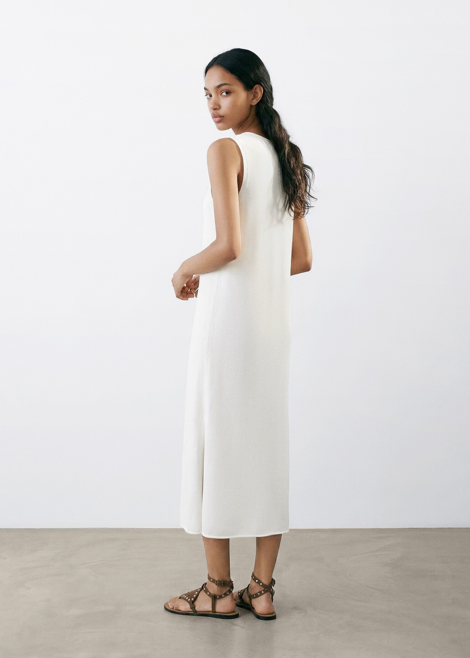 Knit long cardigan - Reverse of the article