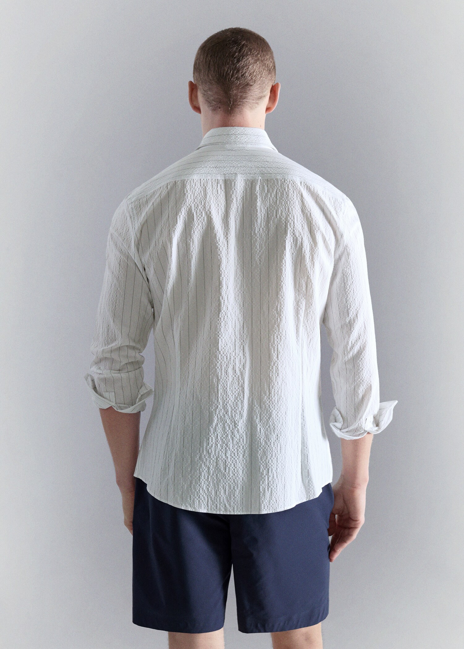 Chemise rayures tennis effet froissé - Verso de l’article