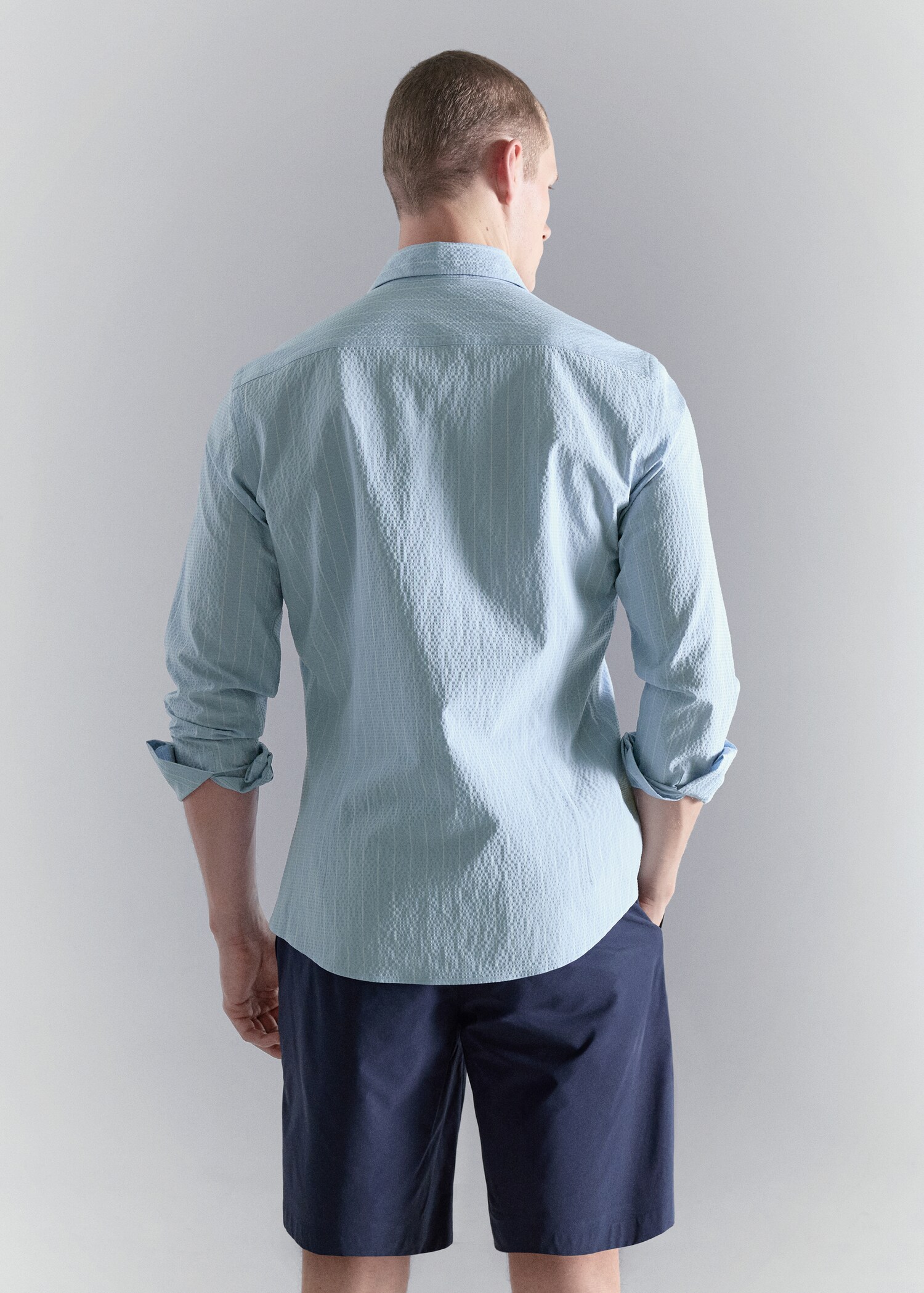 Chemise rayures tennis effet froissé - Verso de l’article