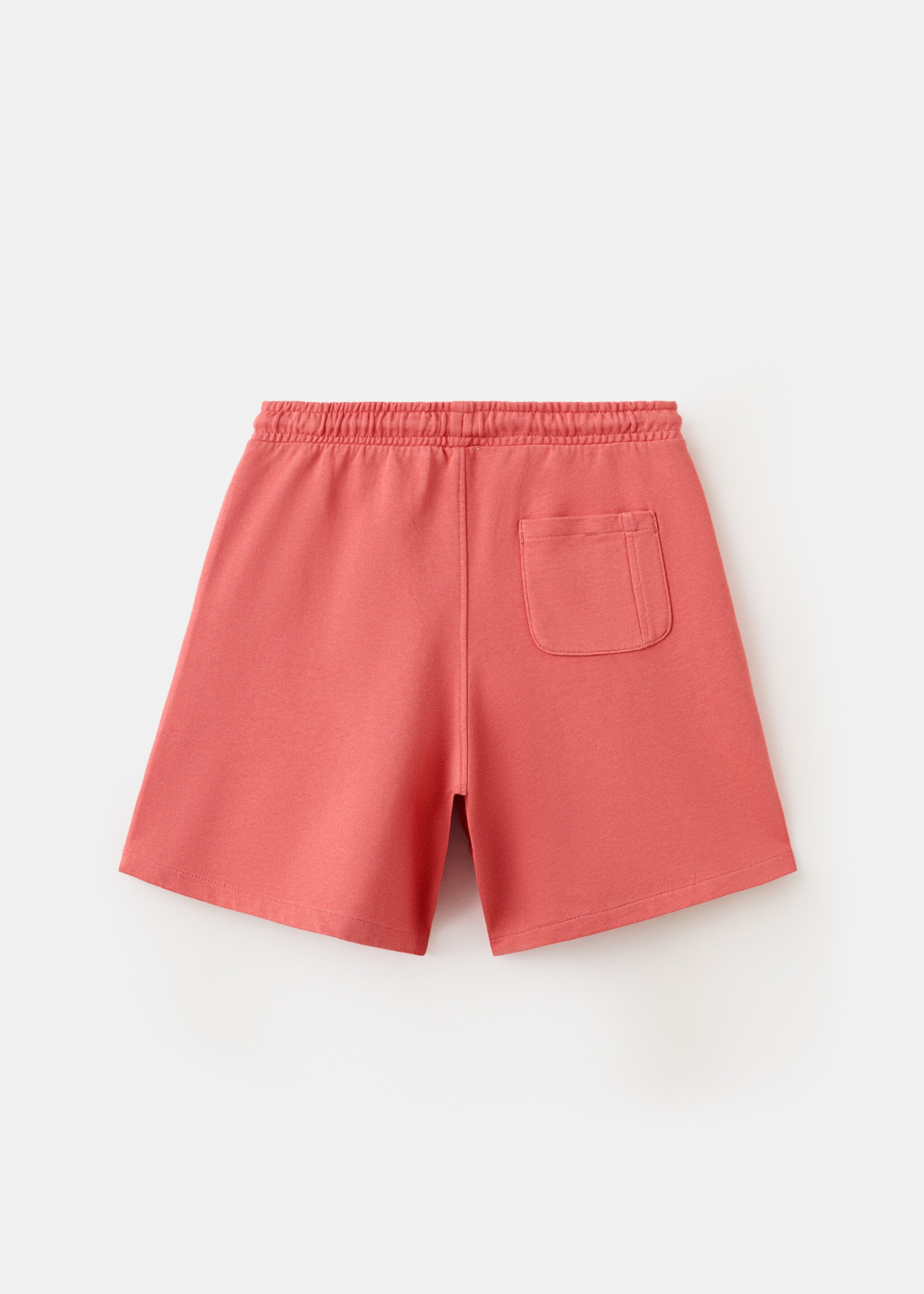 Oversized sports Bermuda shorts - Reverse of the article, Coral Red. Ref: 27087912-00.