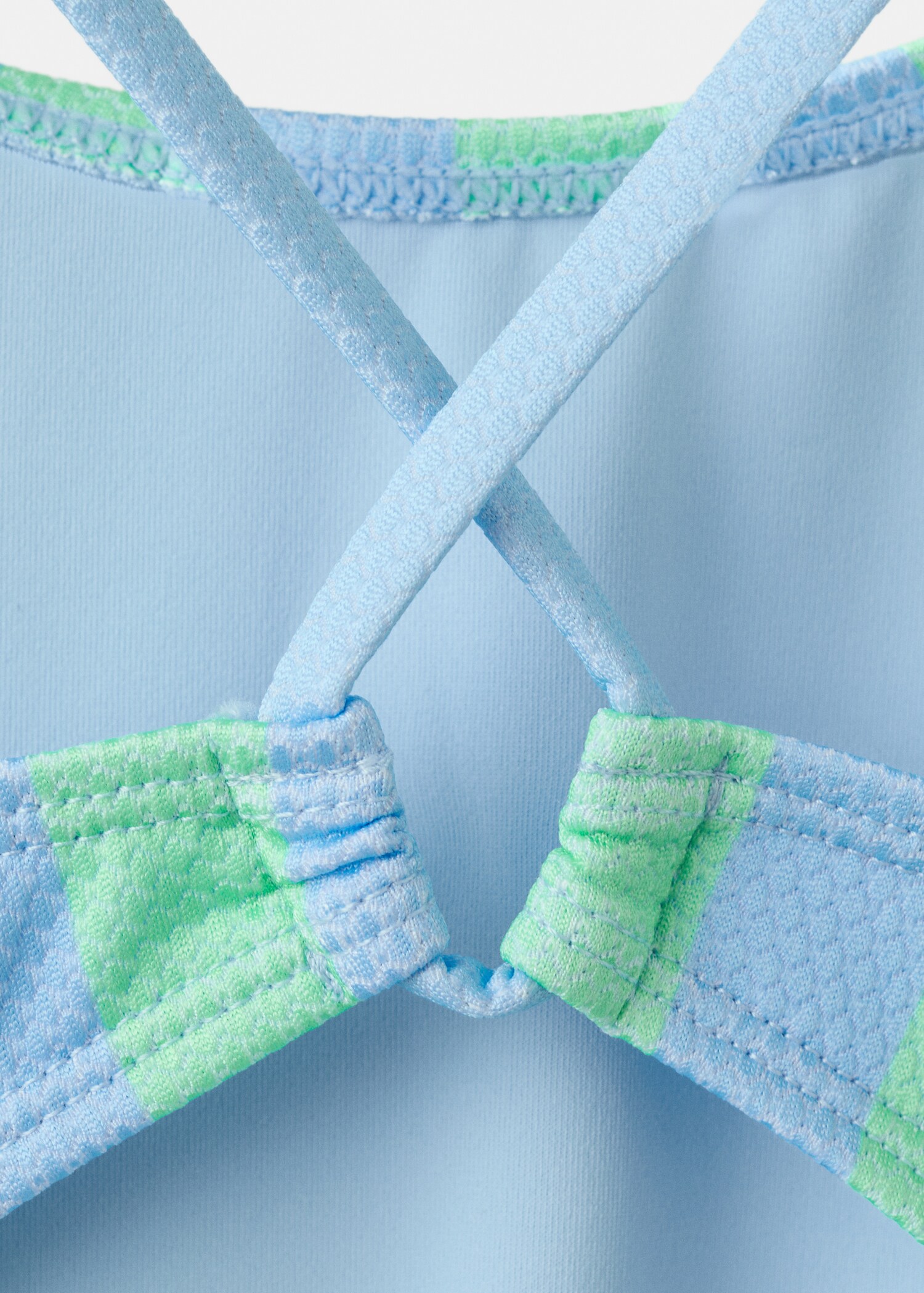 Two-tone striped swimming costume - Details of the article 0