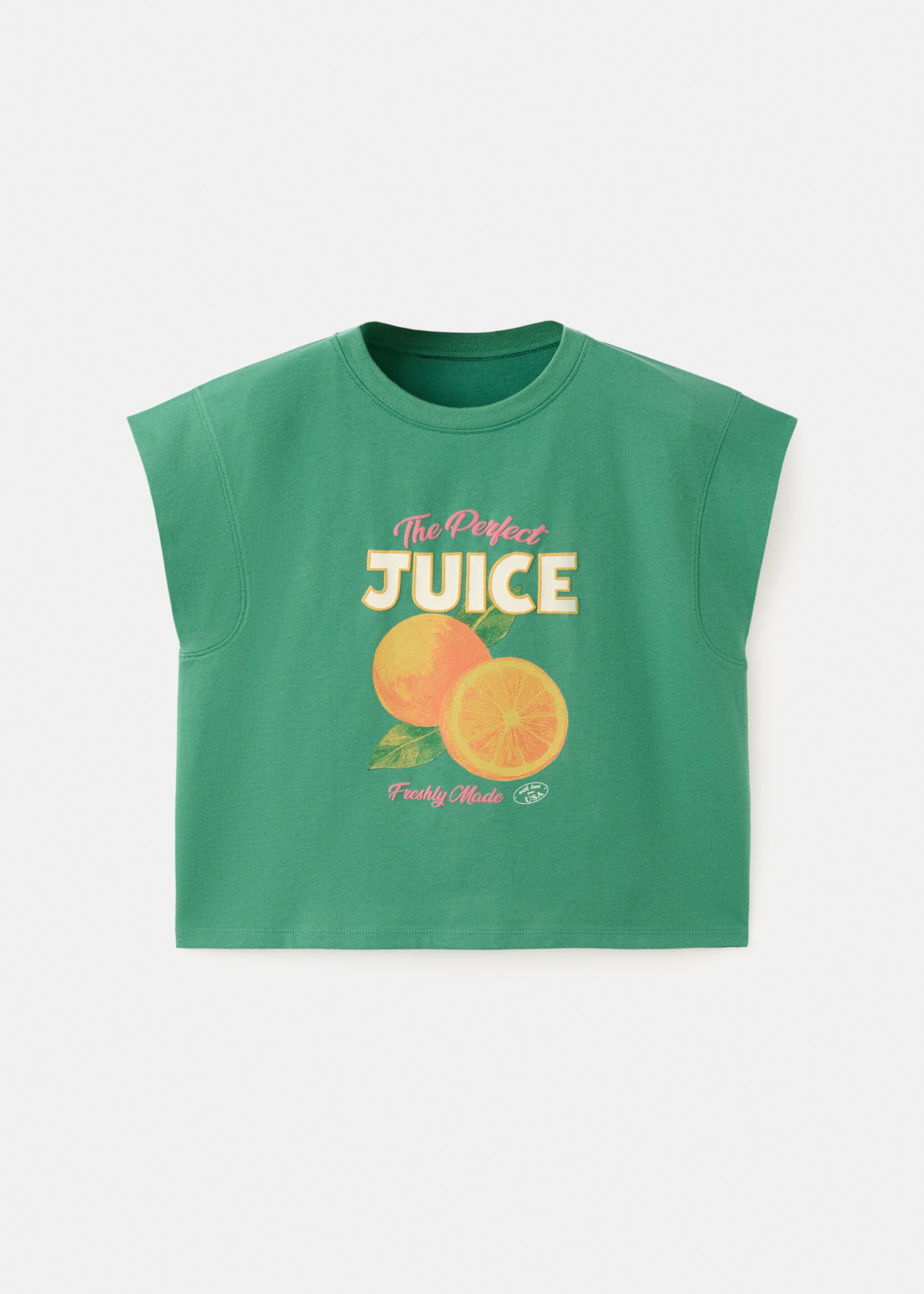 T-shirt en coton imprimé - Article sans modèle, Vert. Ref: 27087925-00.