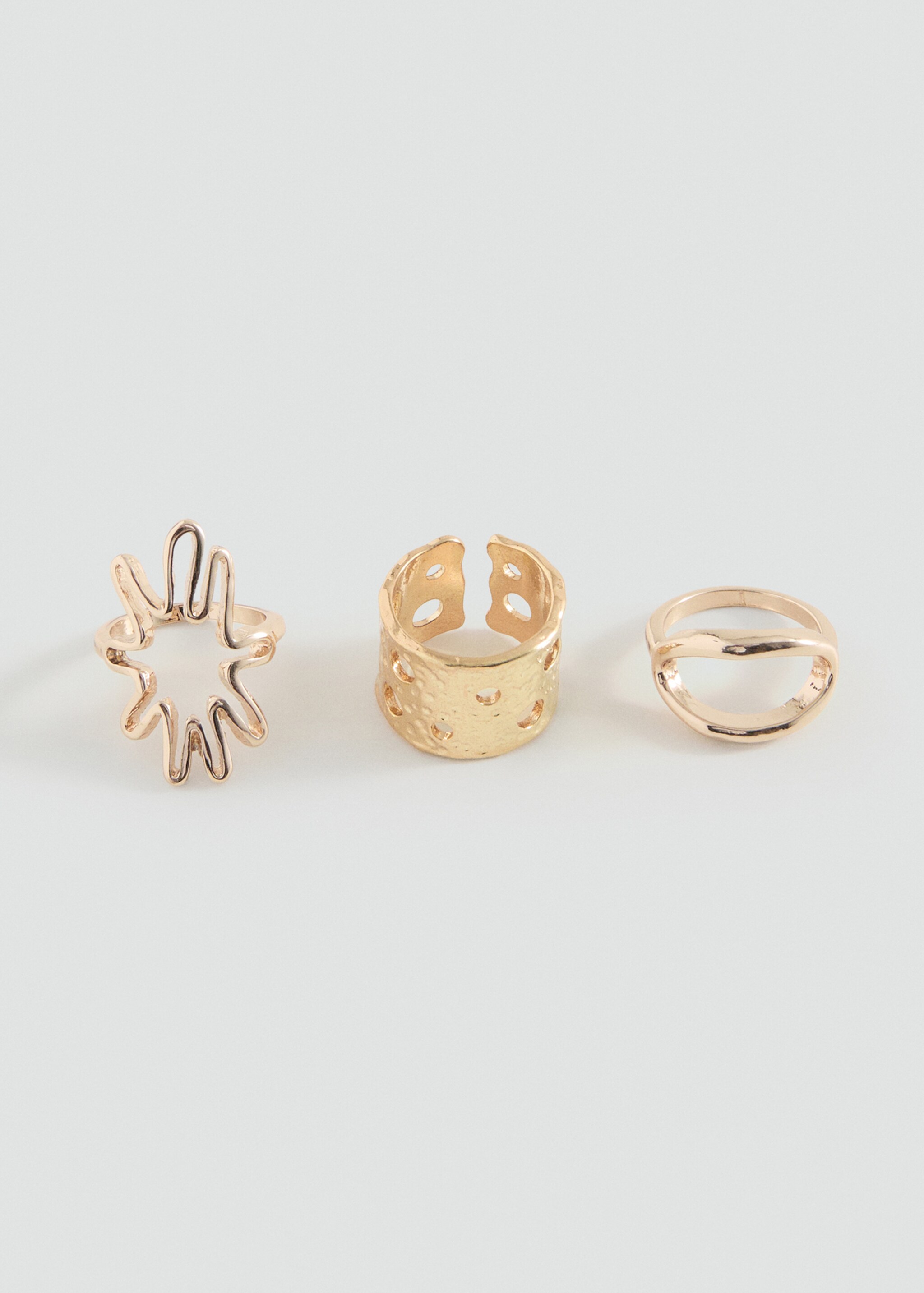 Pack of 3 combined rings - Article without model, Gold. Ref: 27087927-00.