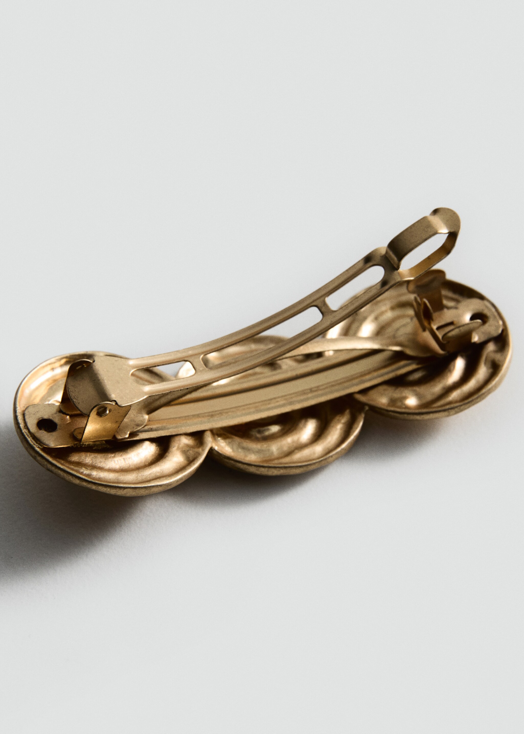 Metal spiral hair slide - Details of the article 1, Gold. Ref: 27087935-00.