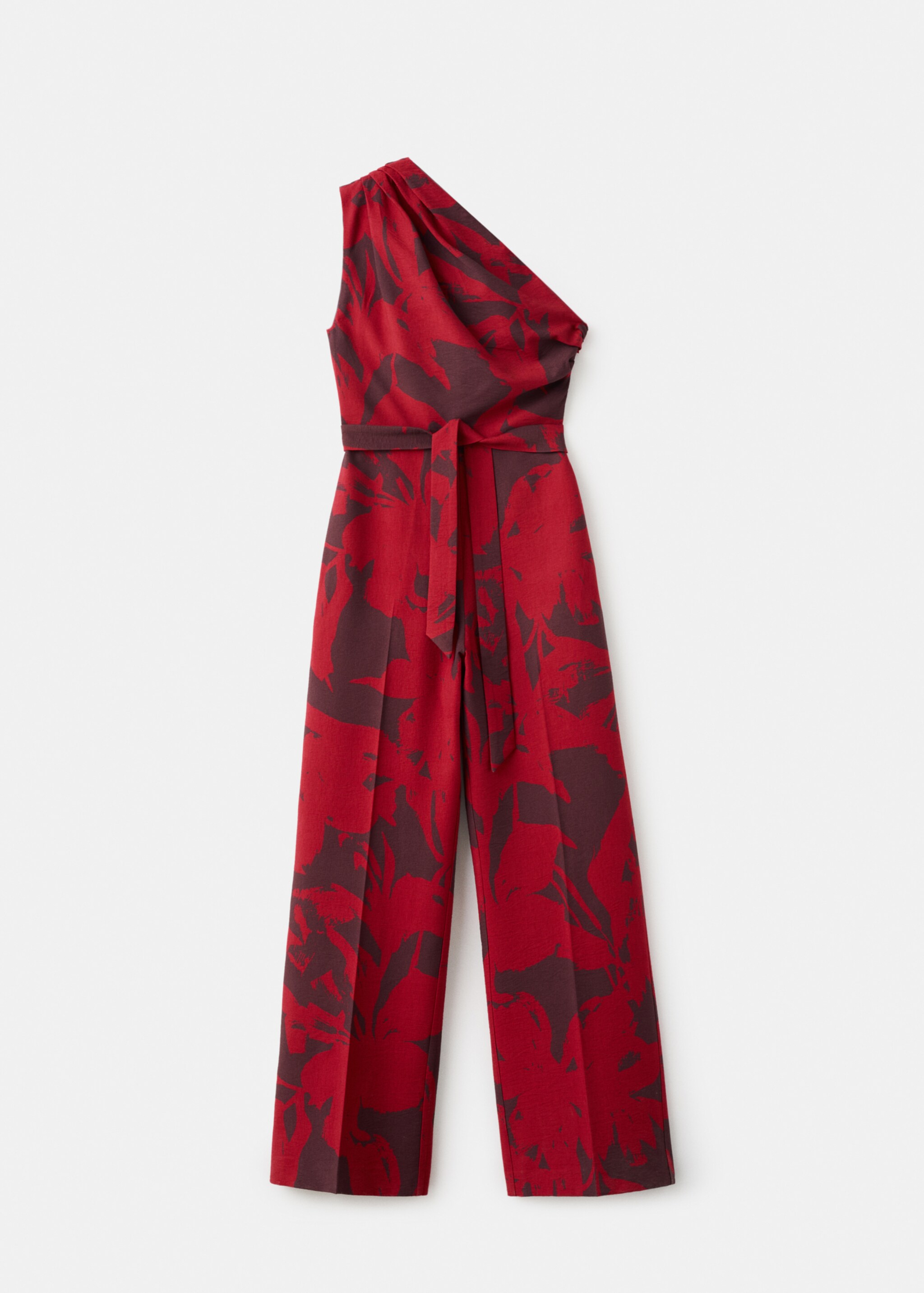 Printed asymmetrical jumpsuit - Article without model, Red. Ref: 27087940-00.