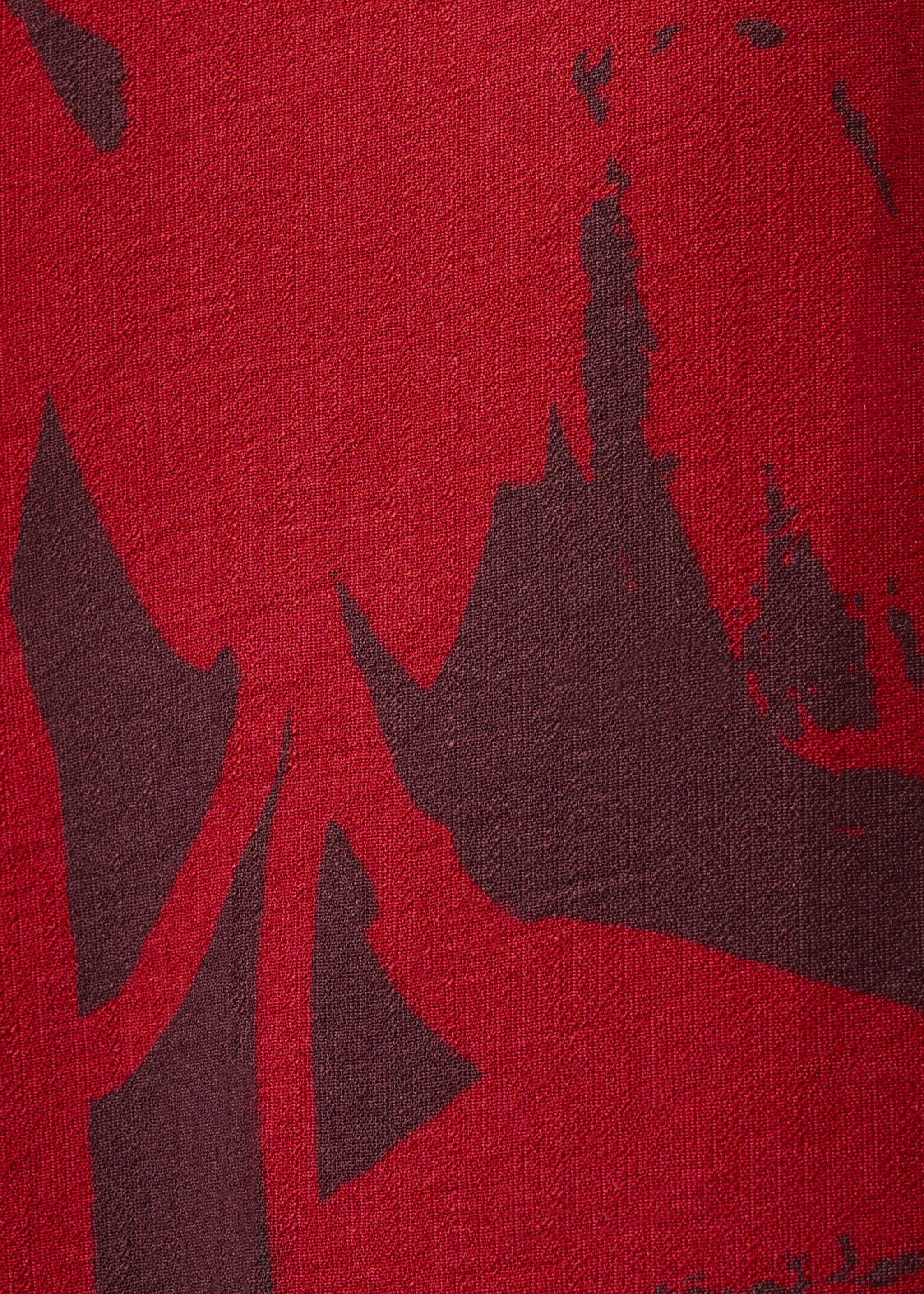 Printed asymmetrical jumpsuit - Details of the article 0, Red. Ref: 27087940-00.