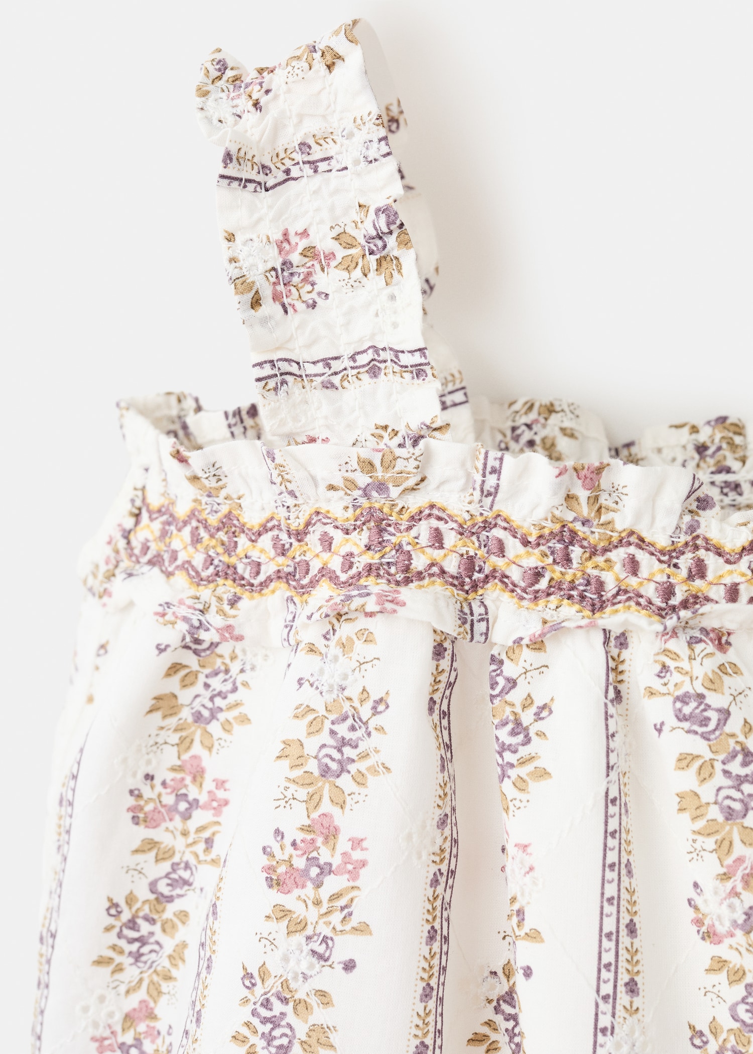 Floral babygrow with embroidered details - Details of the article 8