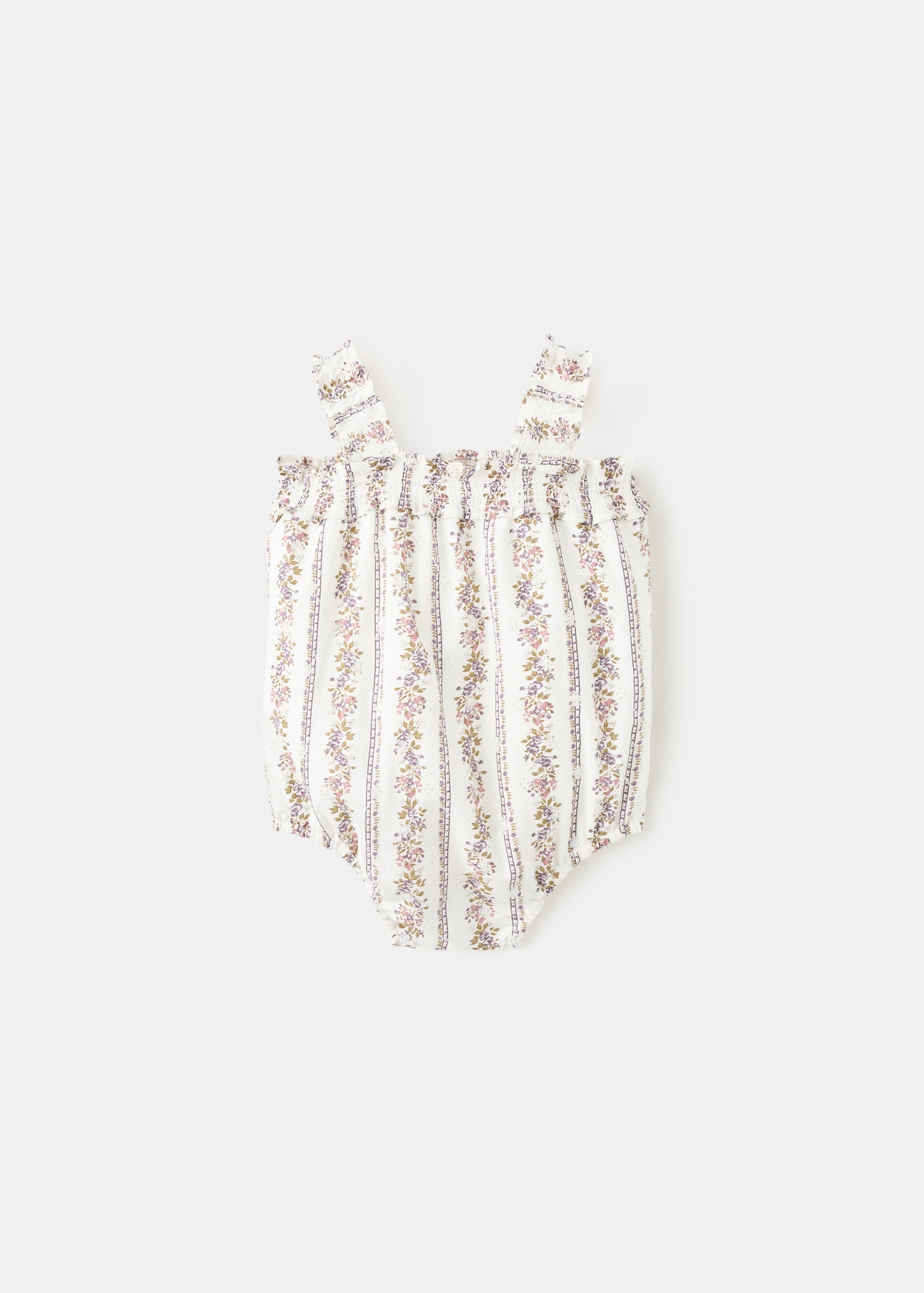 Floral babygrow with embroidered details - Reverse of the article