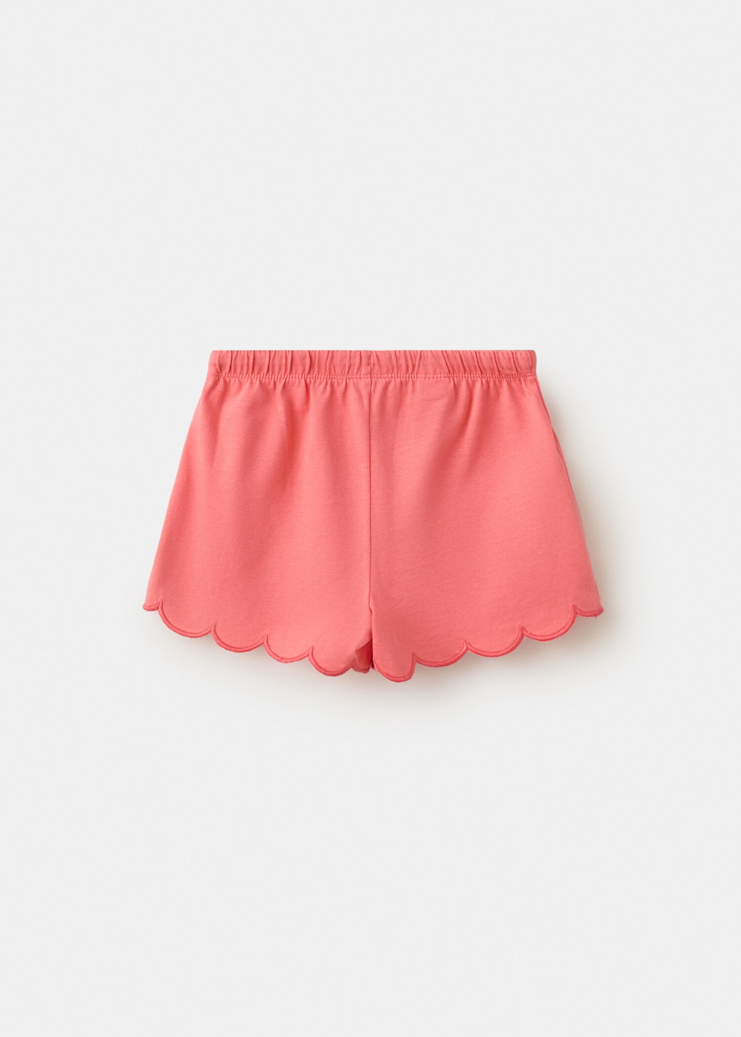 Cotton shorts with scalloped details - Reverse of the article