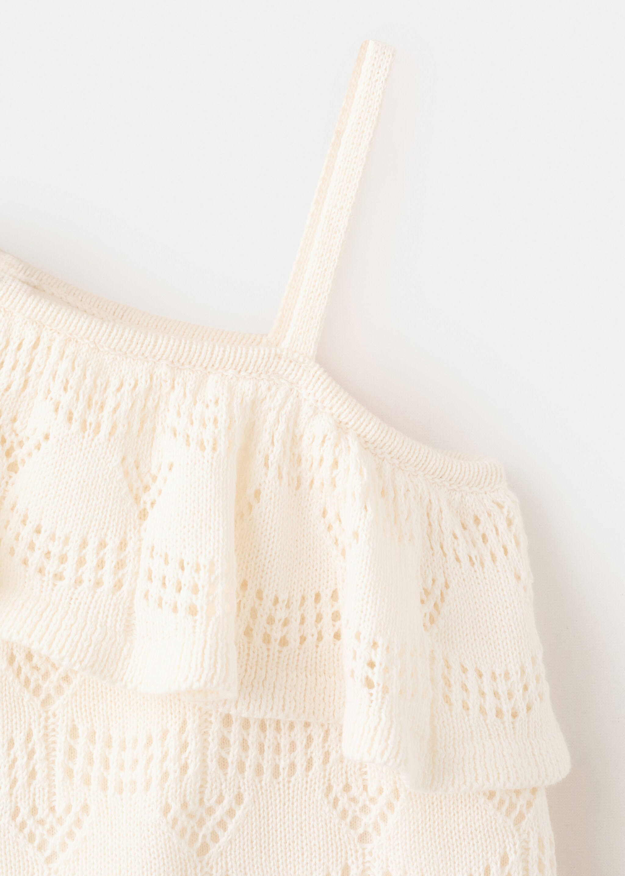 Off-the-shoulder frill top - Details of the article 8, Off White. Ref: 27088271-00.