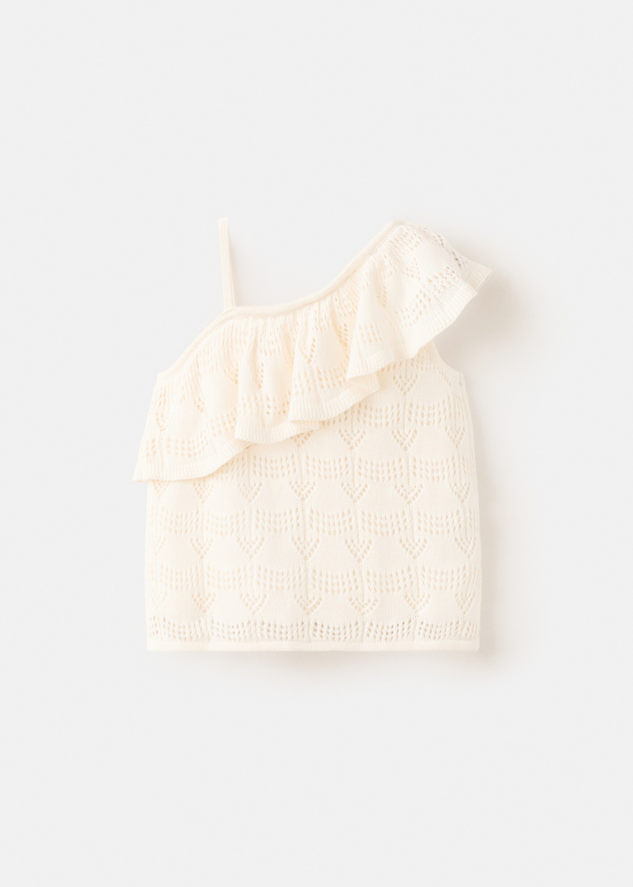 Off-the-shoulder frill top - Reverse of the article, Off White. Ref: 27088271-00.