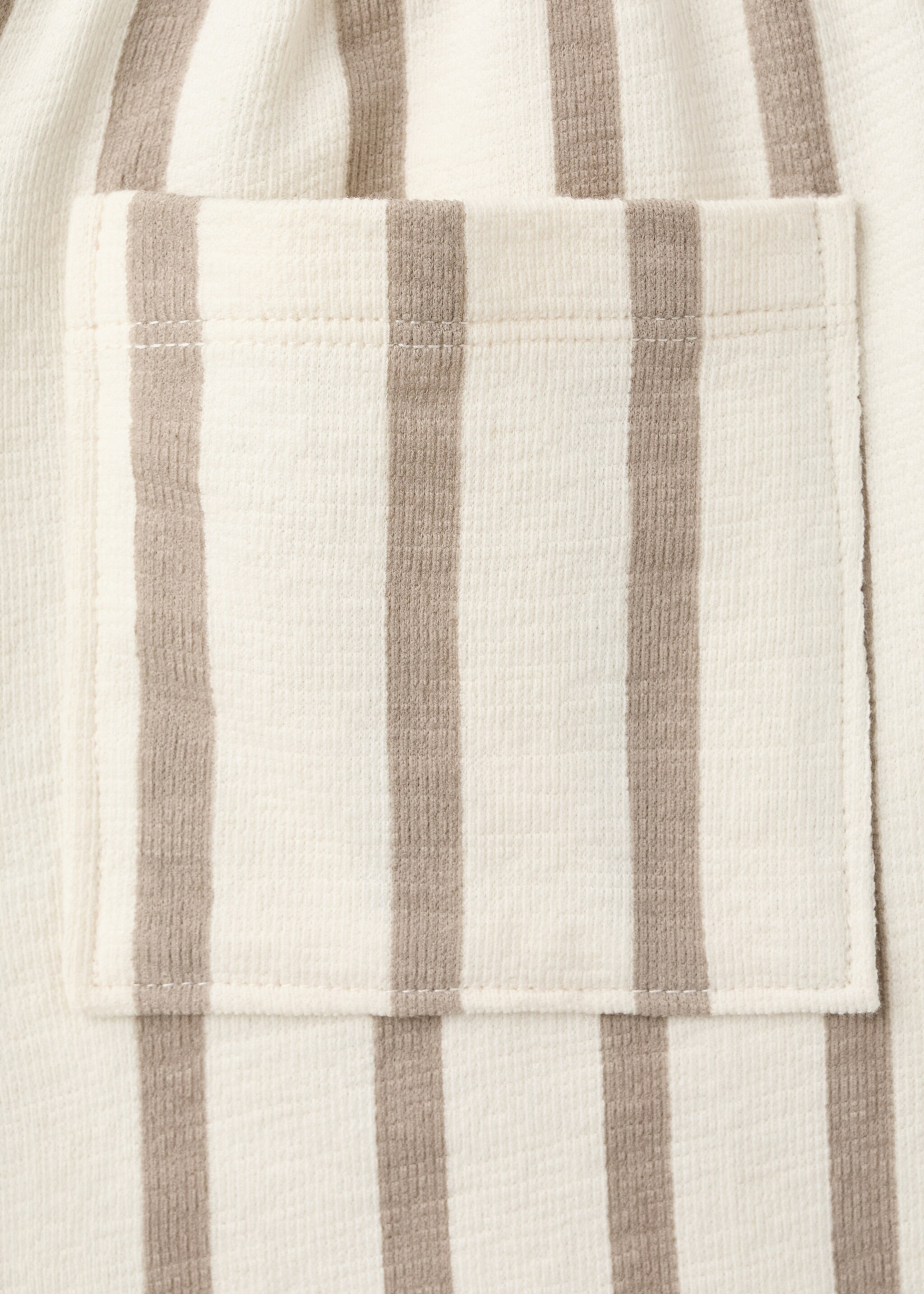 Striped cotton Bermuda shorts - Details of the article 0, Medium Brown. Ref: 27088272-00.