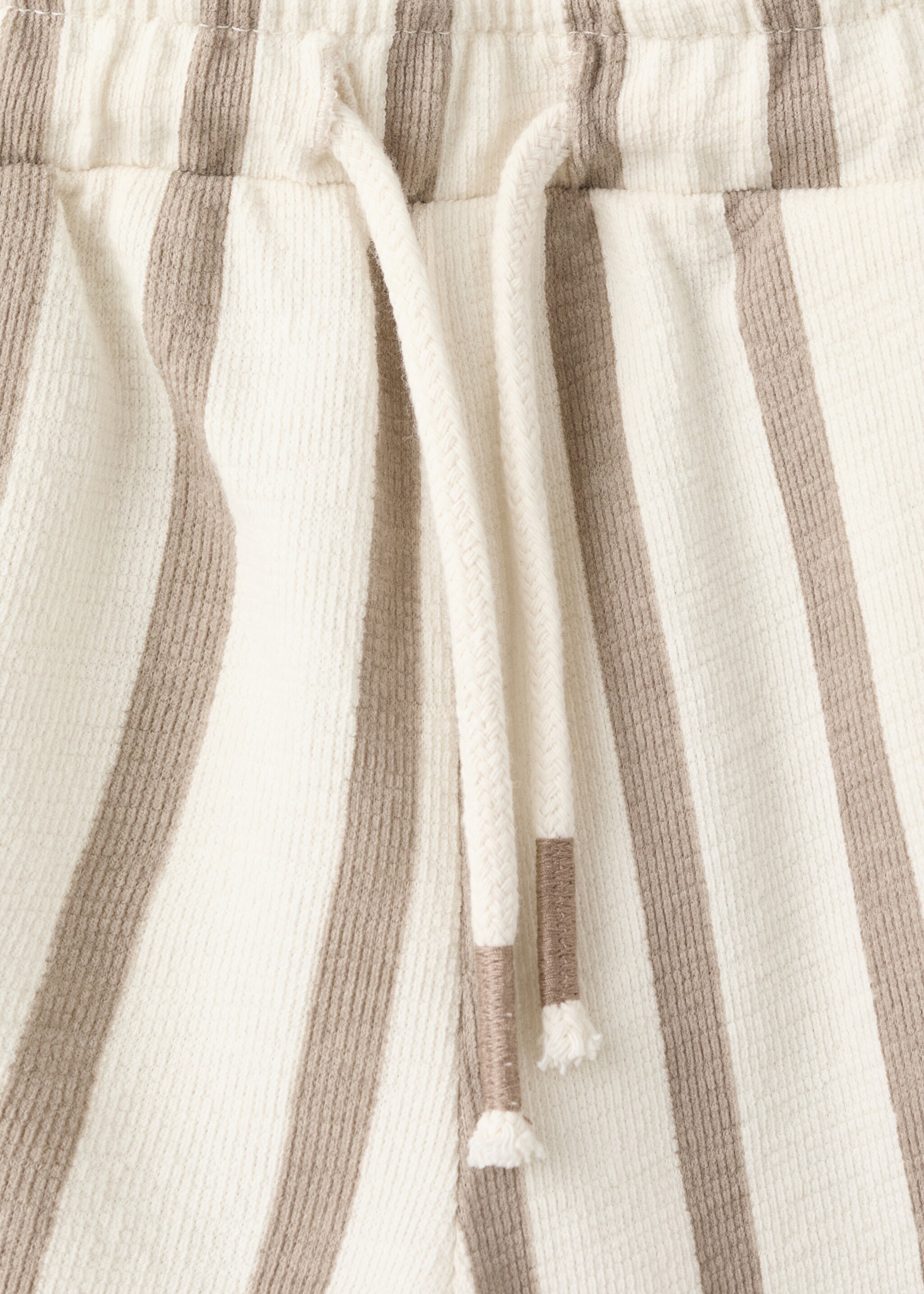 Striped cotton Bermuda shorts - Details of the article 8, Medium Brown. Ref: 27088272-00.