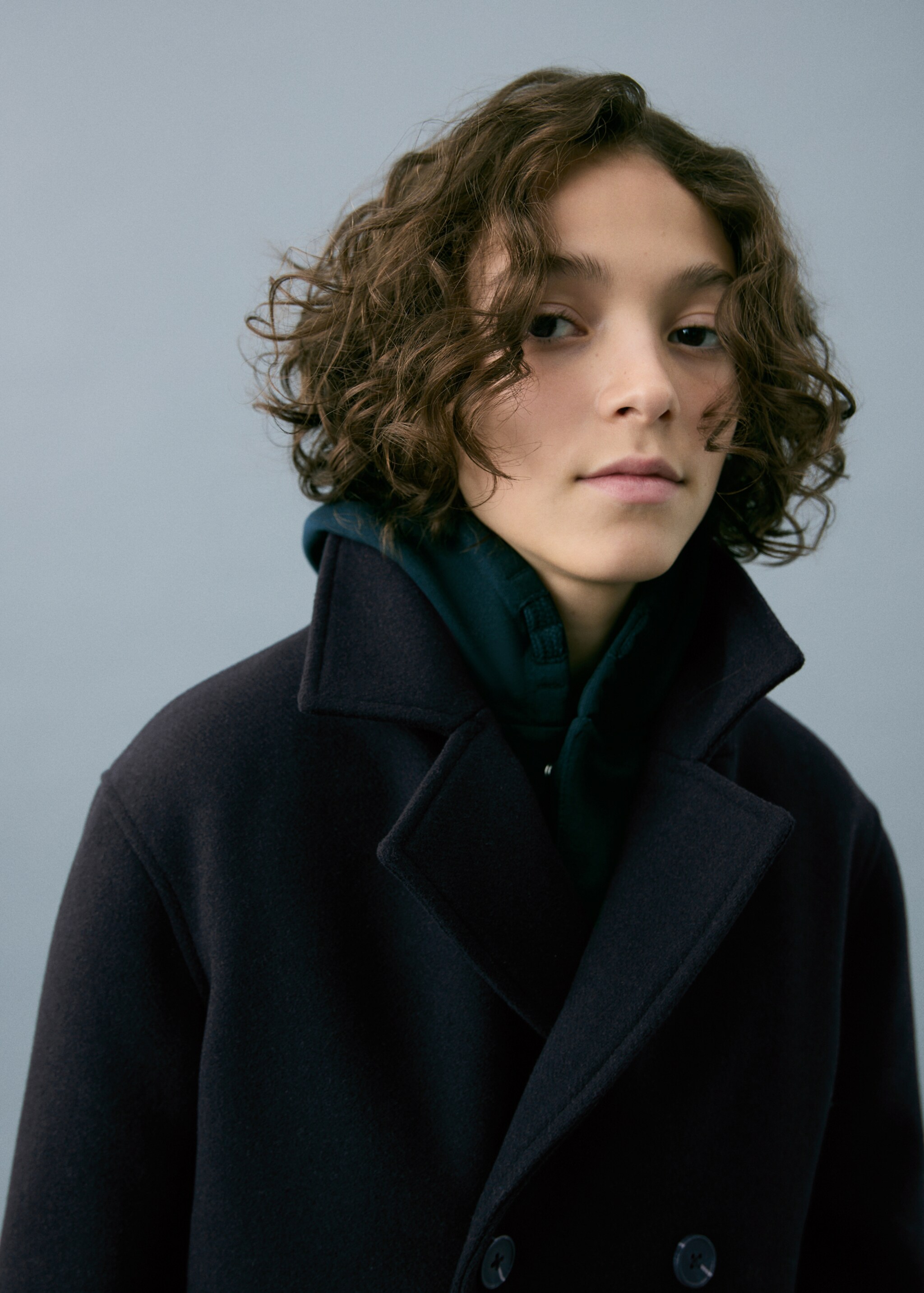 Manteau drap de  laine - Détail de l'article 1, Bleu marine. Ref: 27091168-00.