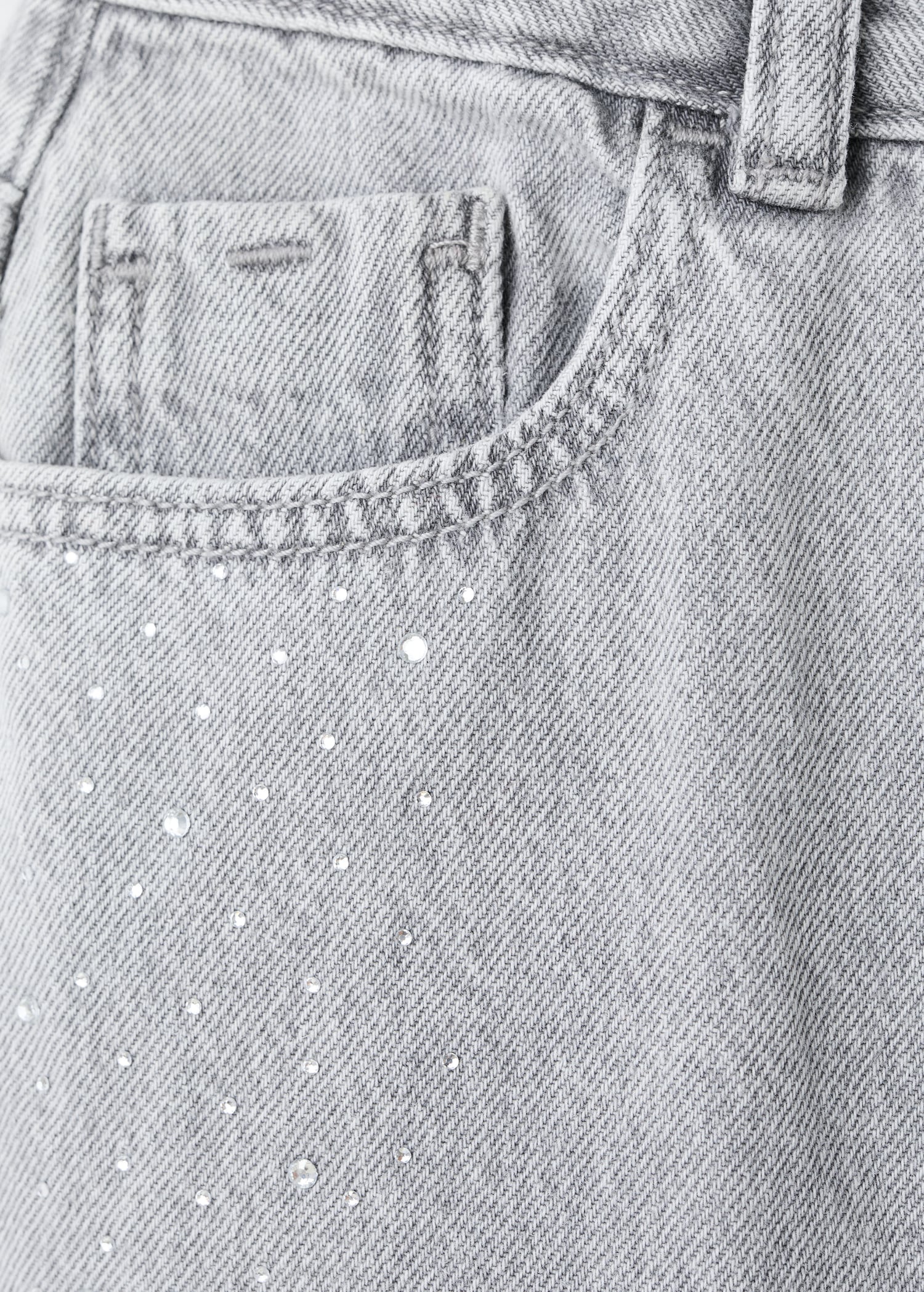 Wide leg rhinestone jeans - Details of the article 0