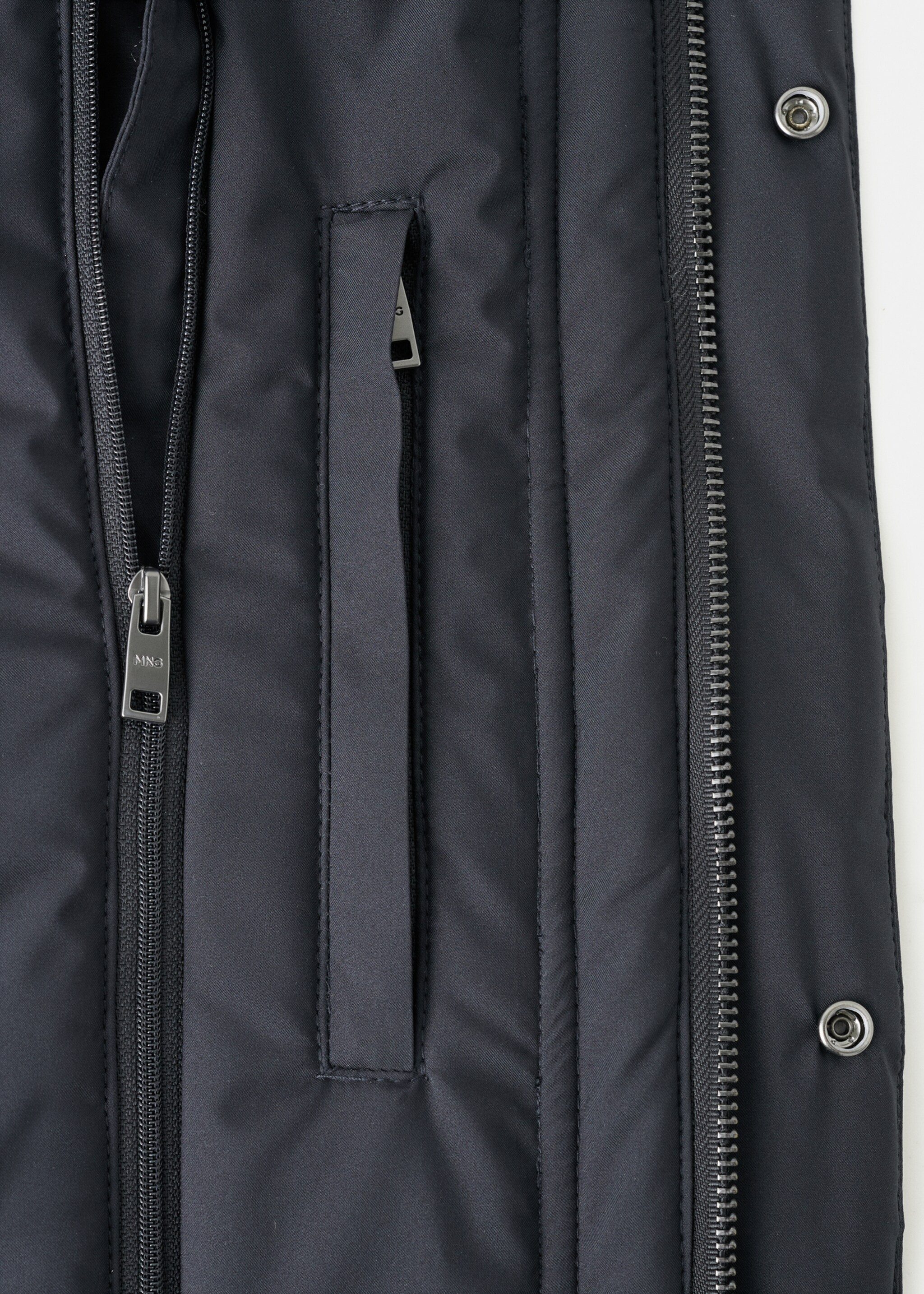 Detachable Water Repellent Padded Parka - Details of the article 0, Navy. Ref: 27091171-00.