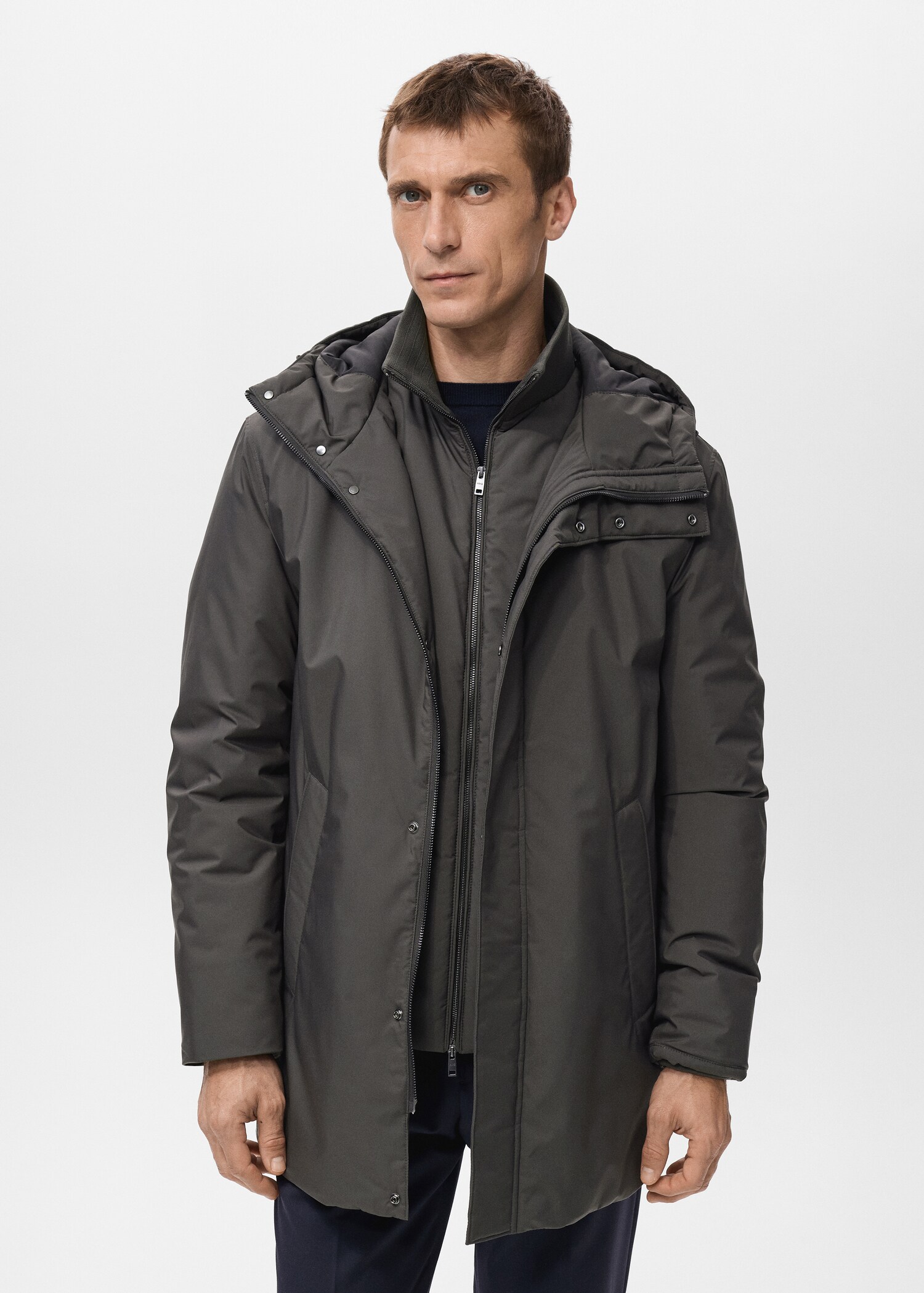 Detachable Water Repellent Padded Parka - Medium plane