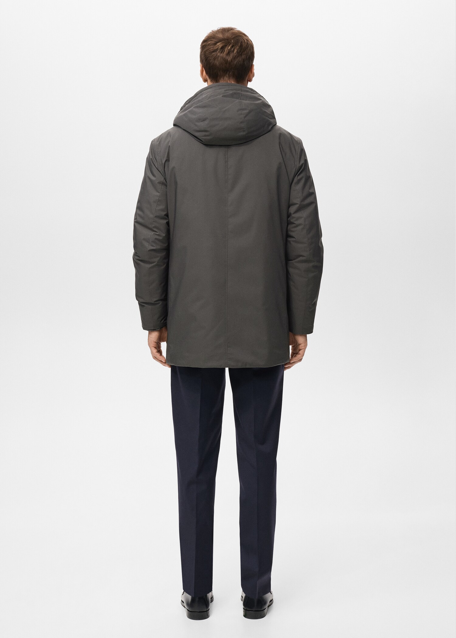 Detachable Water Repellent Padded Parka - Reverse of the article