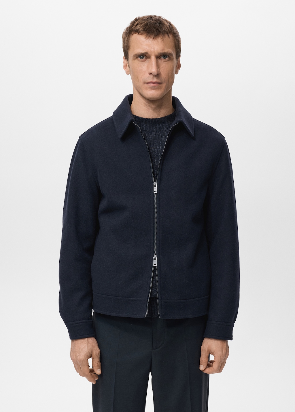Wool zip jacket - Men | MANGO Canada