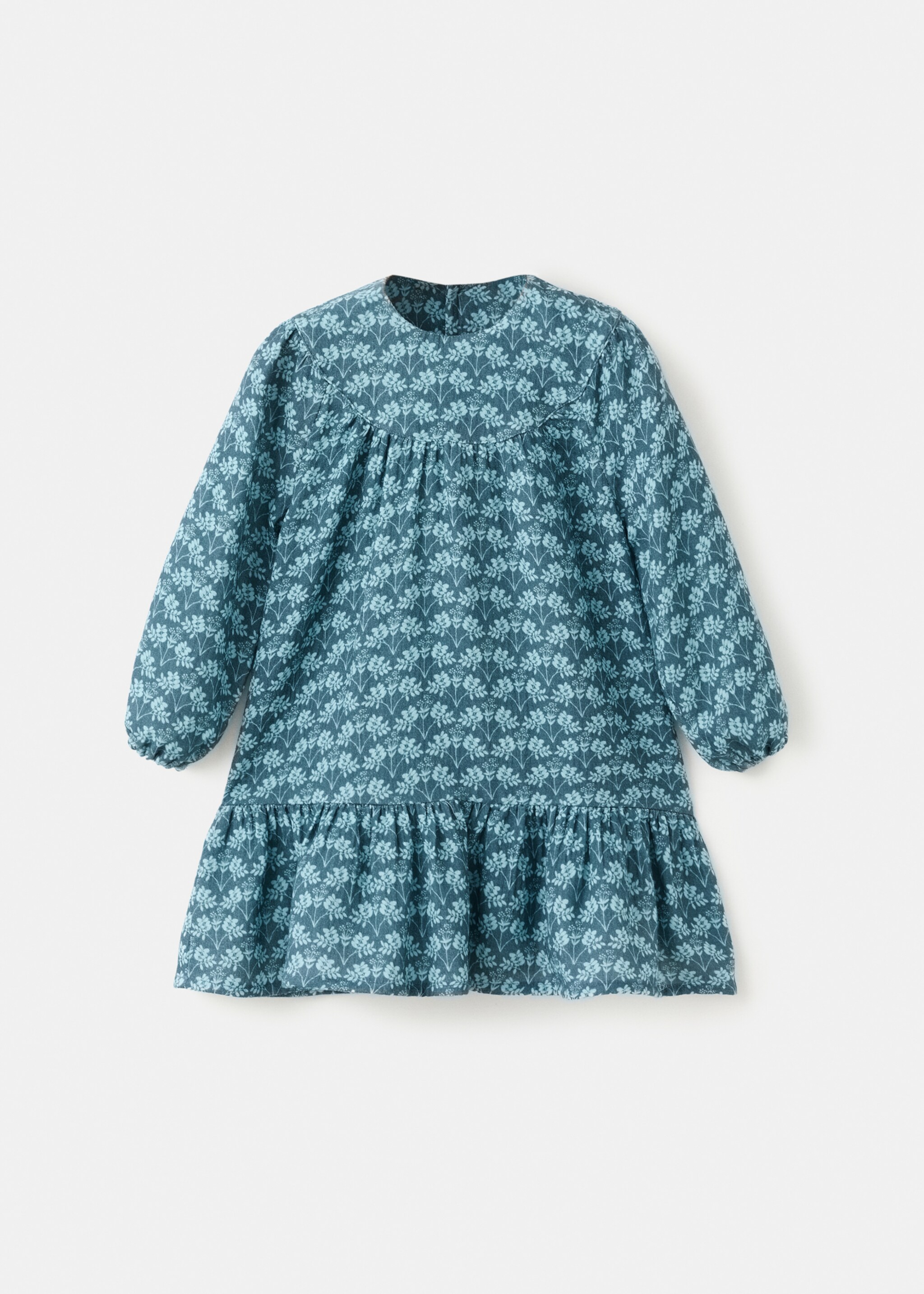 Katoenen bloemetjesjurk - Artikel zonder model, Smaragdgroen. Ref: 27091174-00.