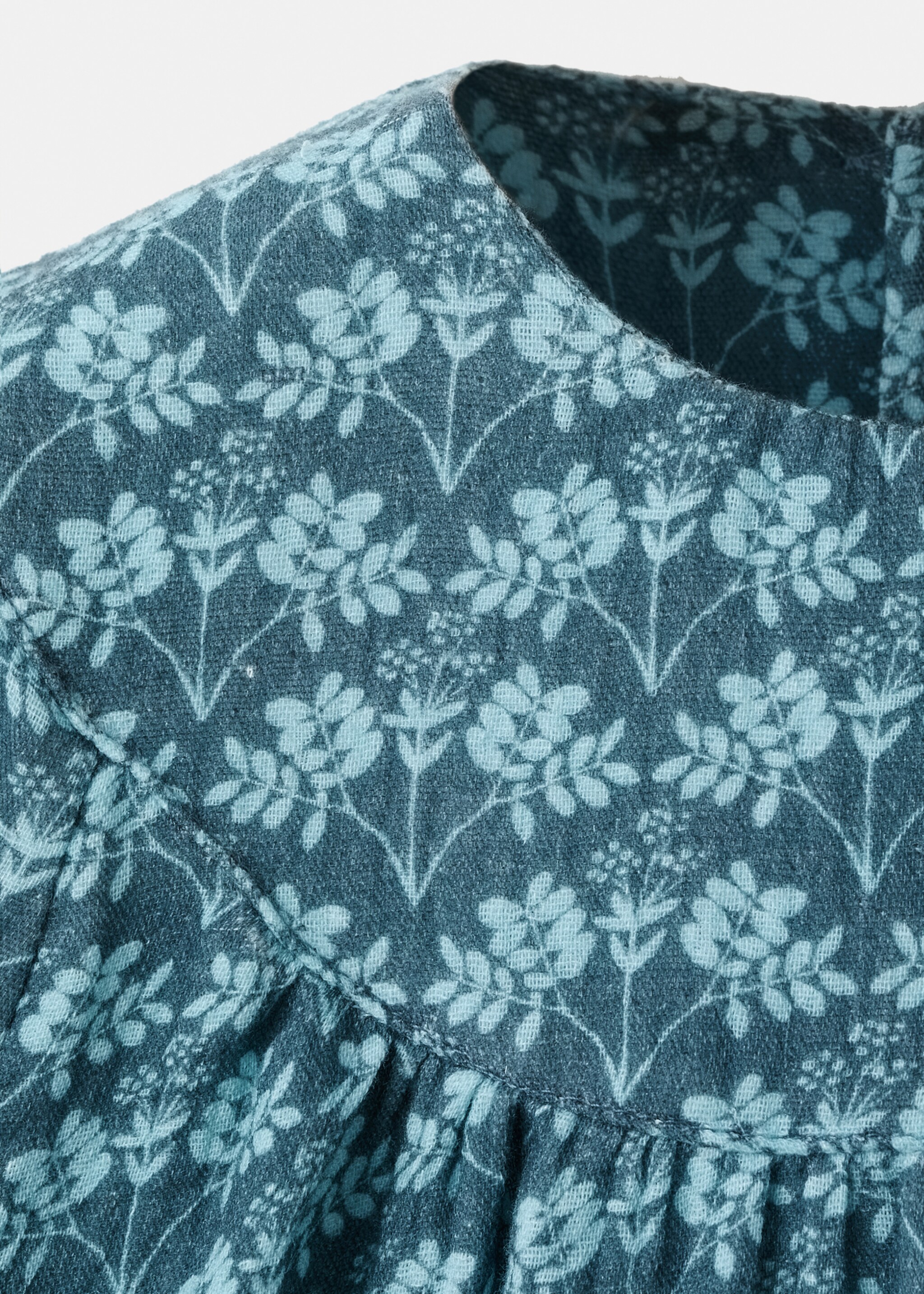 Katoenen bloemetjesjurk - Detail van het artikel 8, Smaragdgroen. Ref: 27091174-00.