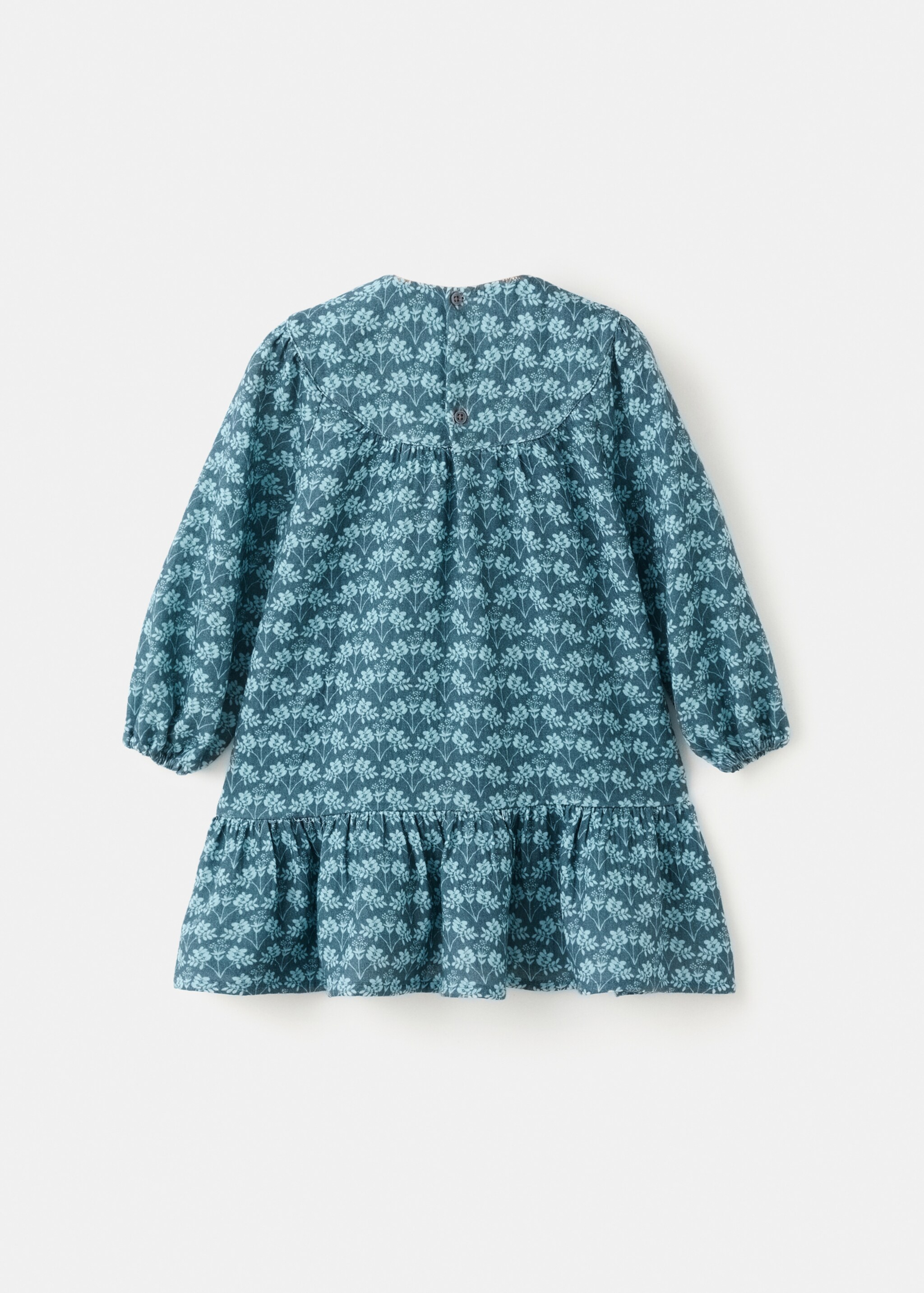 Katoenen bloemetjesjurk - Achterkant van het artikel, Smaragdgroen. Ref: 27091174-00.