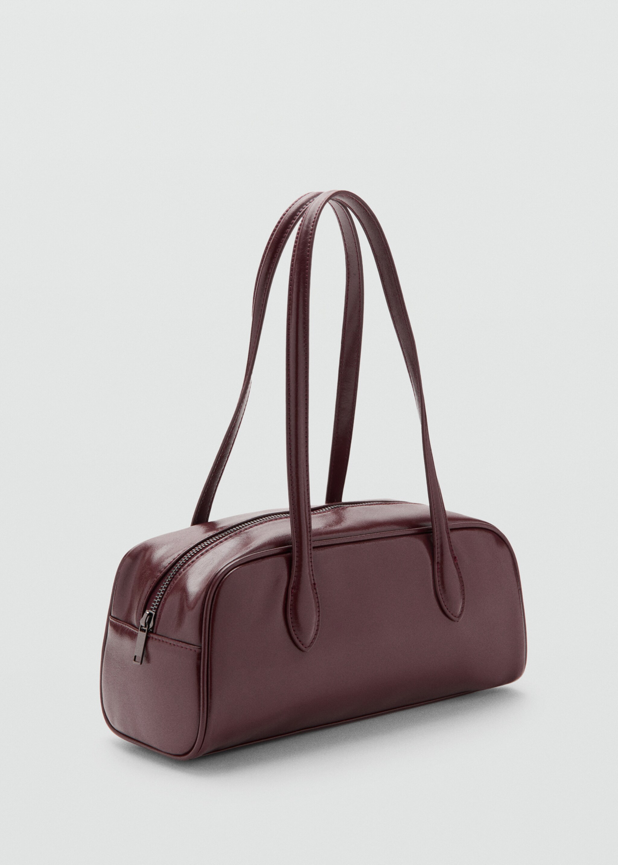 Bowling bag with faux-leather finish - Medium plane, Burgundy. Ref: 27091176-00.