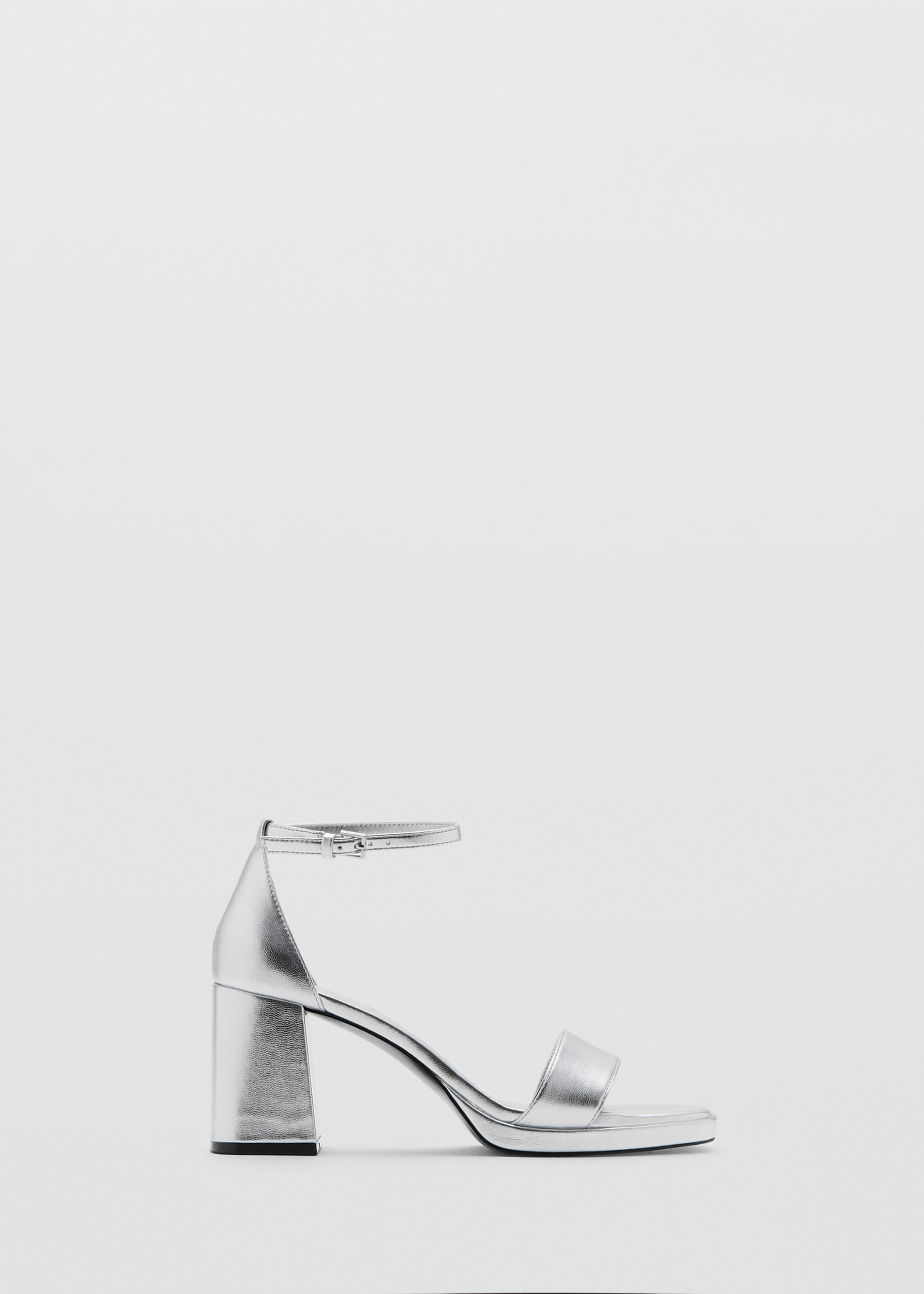 Metallic heel sandals - Article without model, Silver. Ref: 27091177-00.