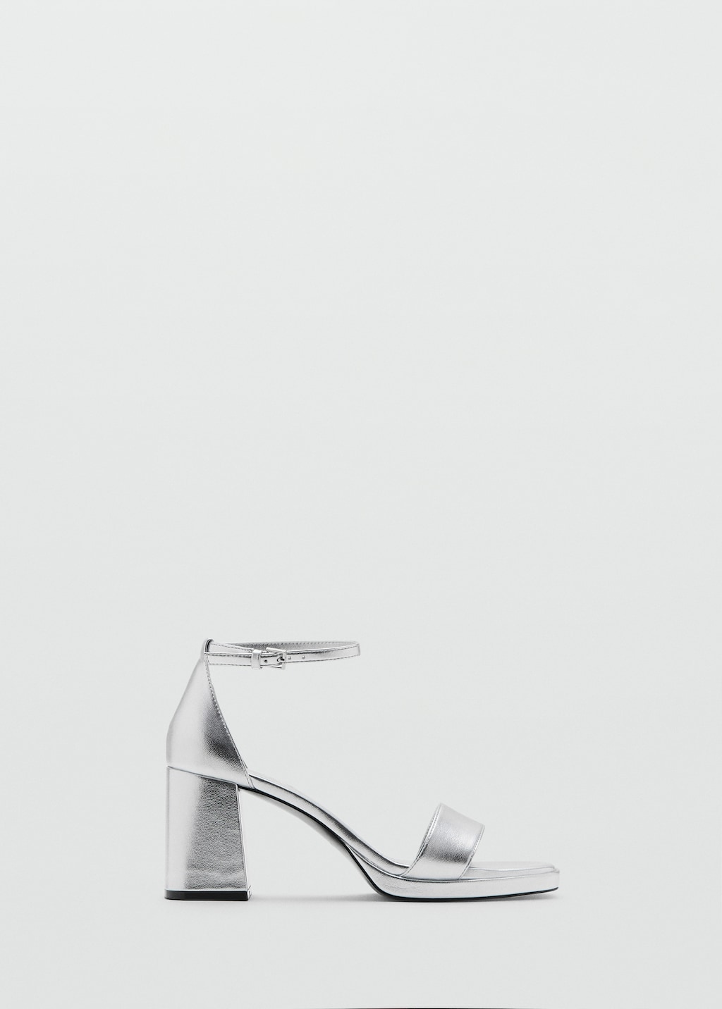 Metallic heel sandals