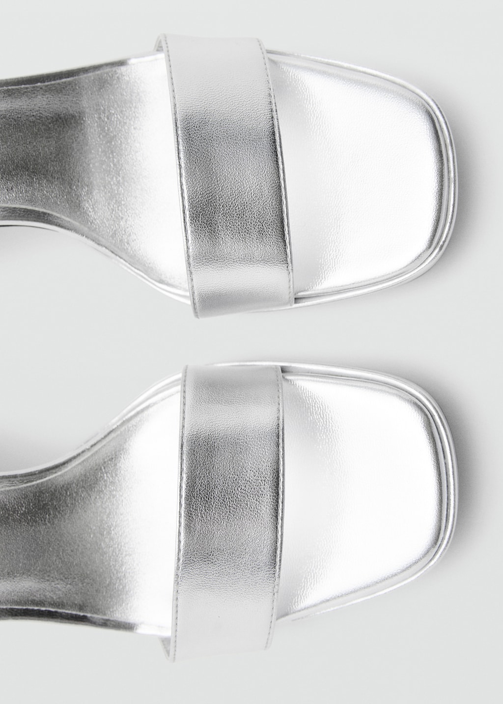 Metallic heel sandals