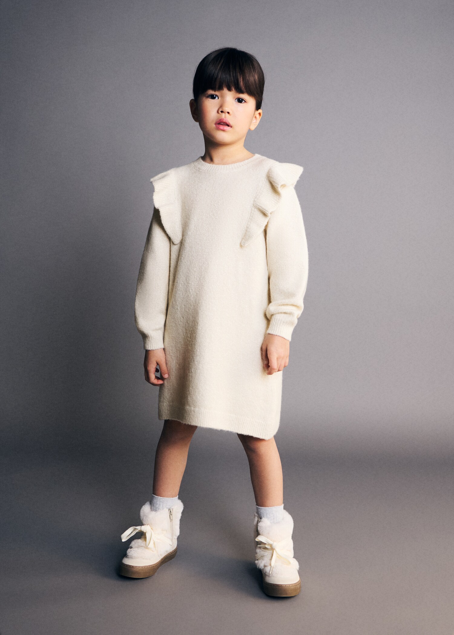 Lurex-Kleid mit Volants - Mittlere Ansicht